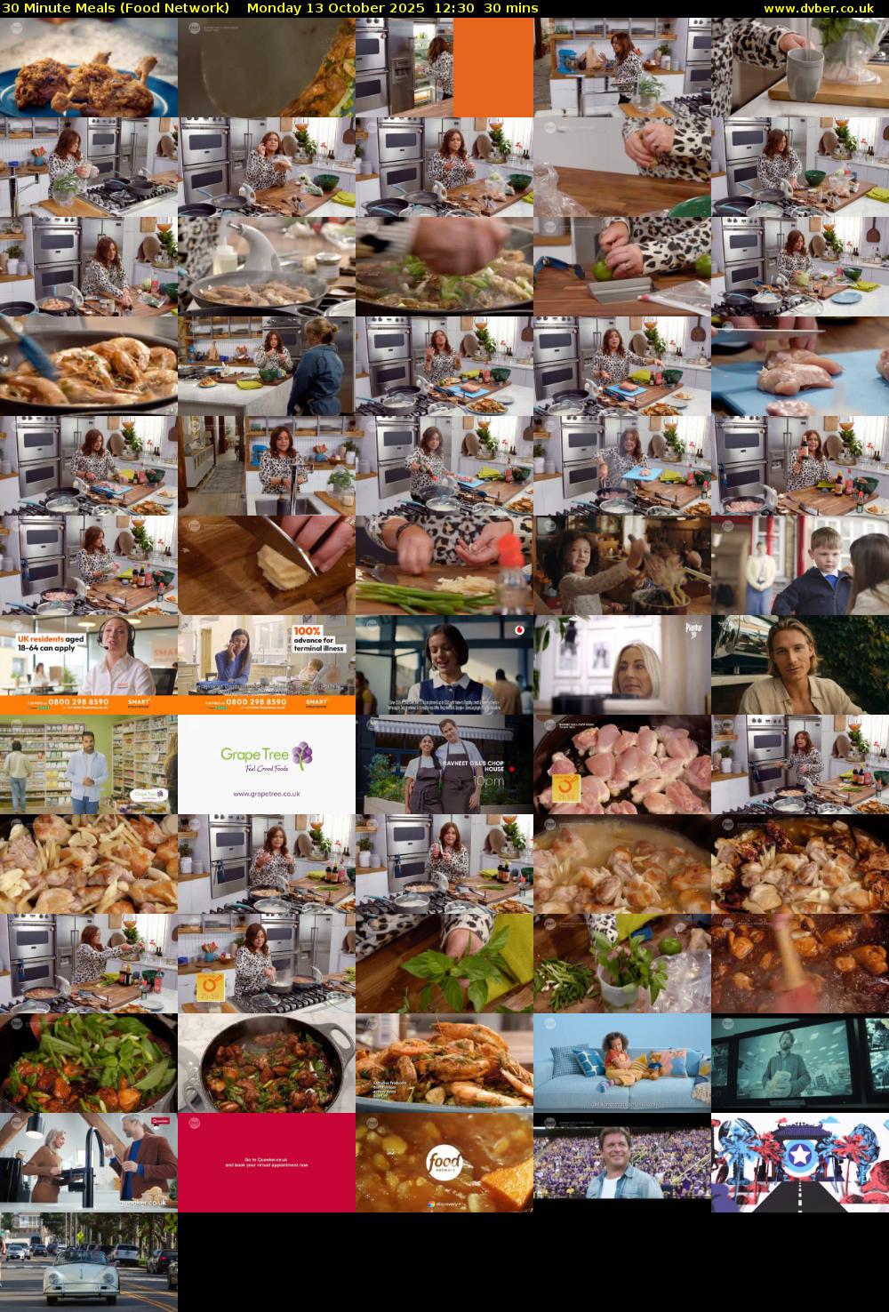 30 Minute Meals (Food Network) Monday 13 October 2025 12:30 - 13:00