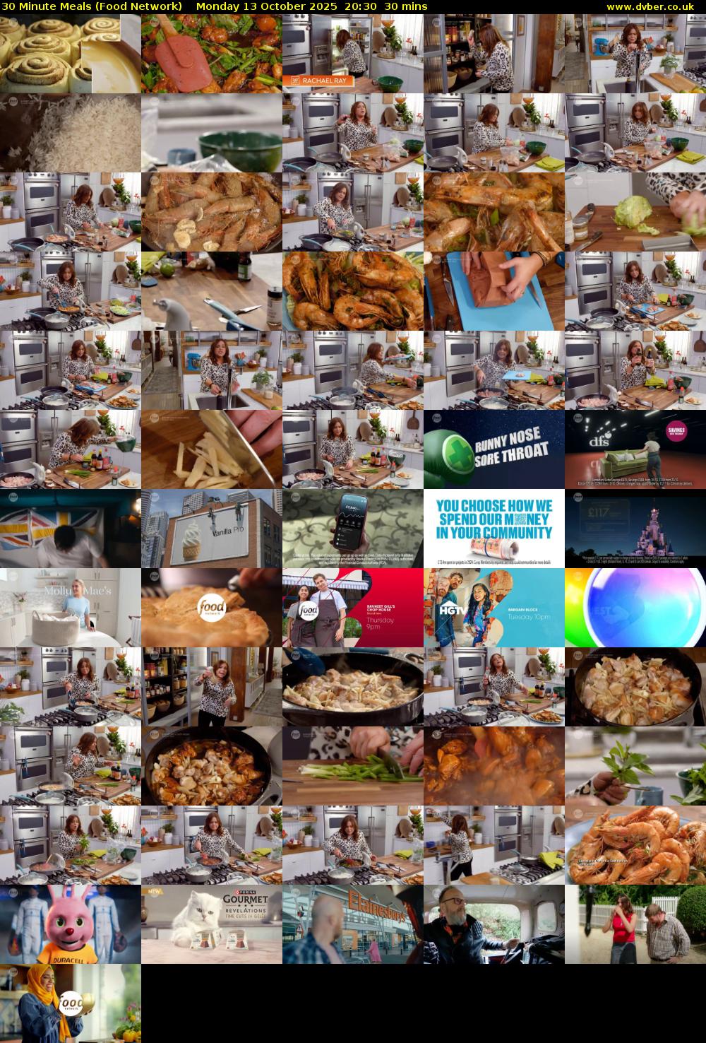 30 Minute Meals (Food Network) Monday 13 October 2025 20:30 - 21:00