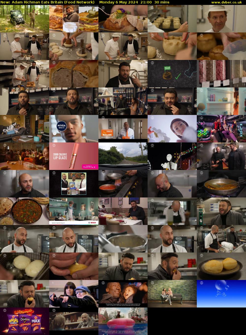 Adam Richman Eats Britain (Food Network) Monday 6 May 2024 21:00 - 21:30