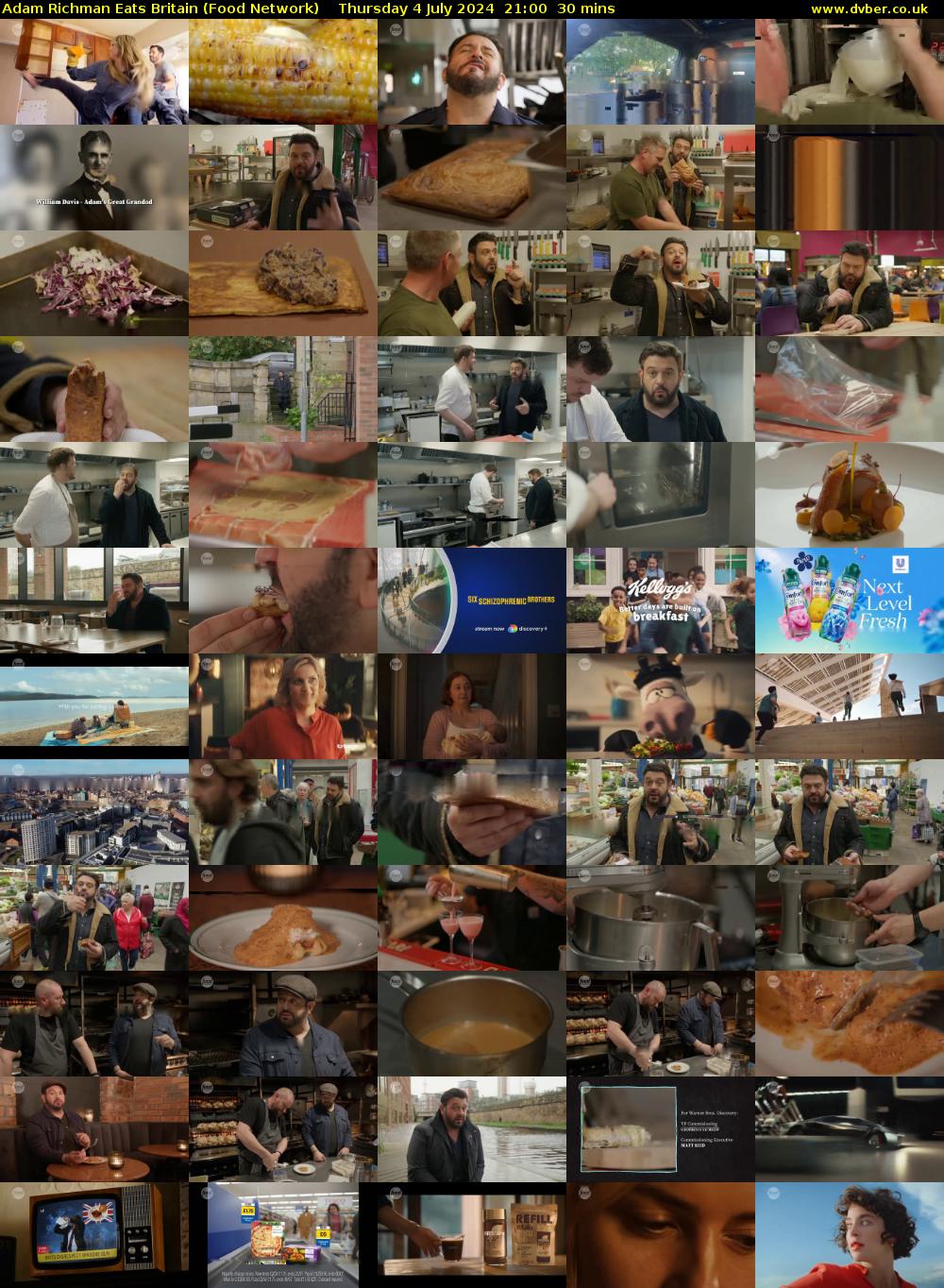 Adam Richman Eats Britain (Food Network) Thursday 4 July 2024 21:00 - 21:30