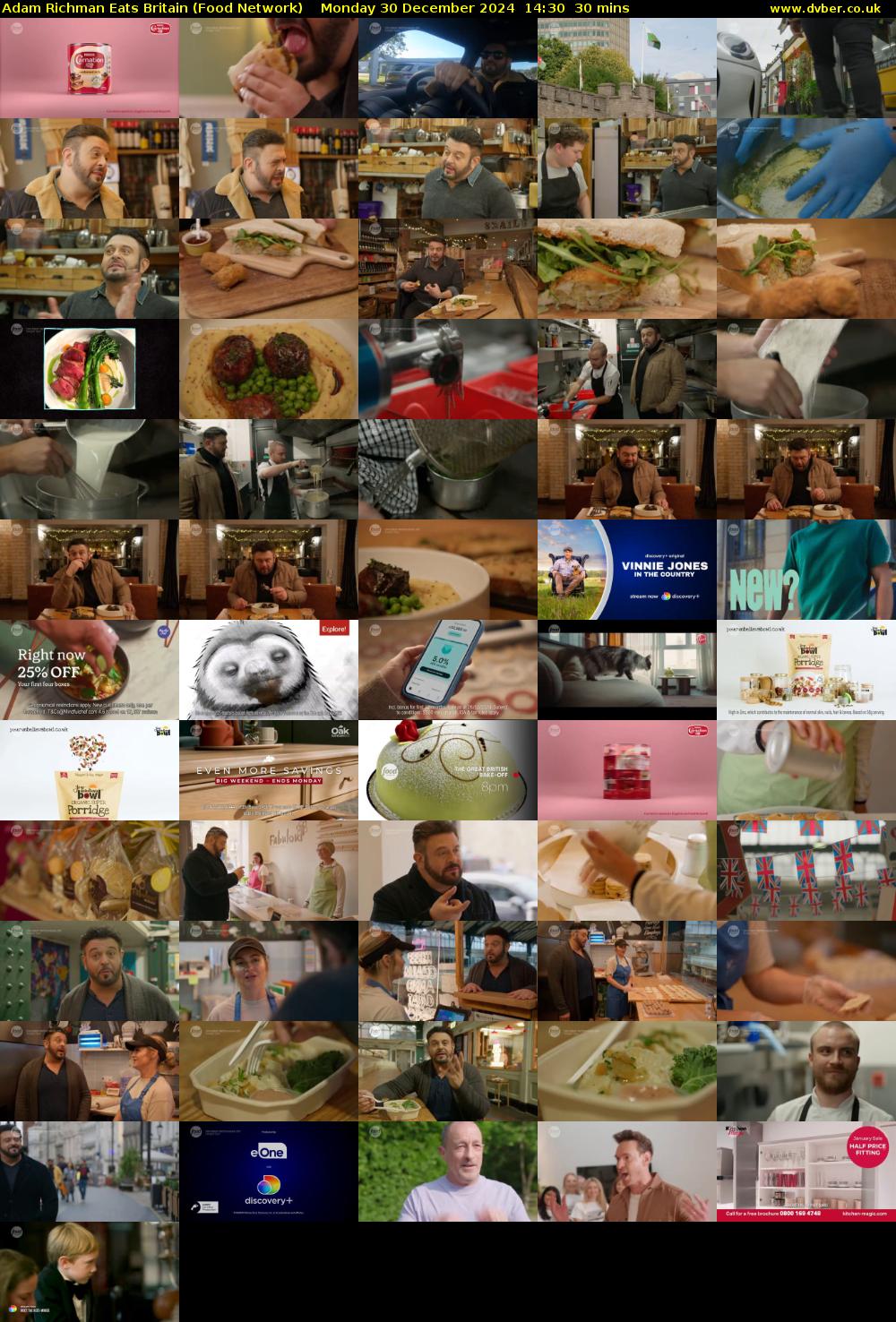 Adam Richman Eats Britain (Food Network) Monday 30 December 2024 14:30 - 15:00