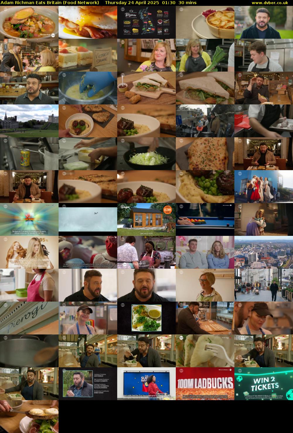 Adam Richman Eats Britain (Food Network) Thursday 24 April 2025 01:30 - 02:00