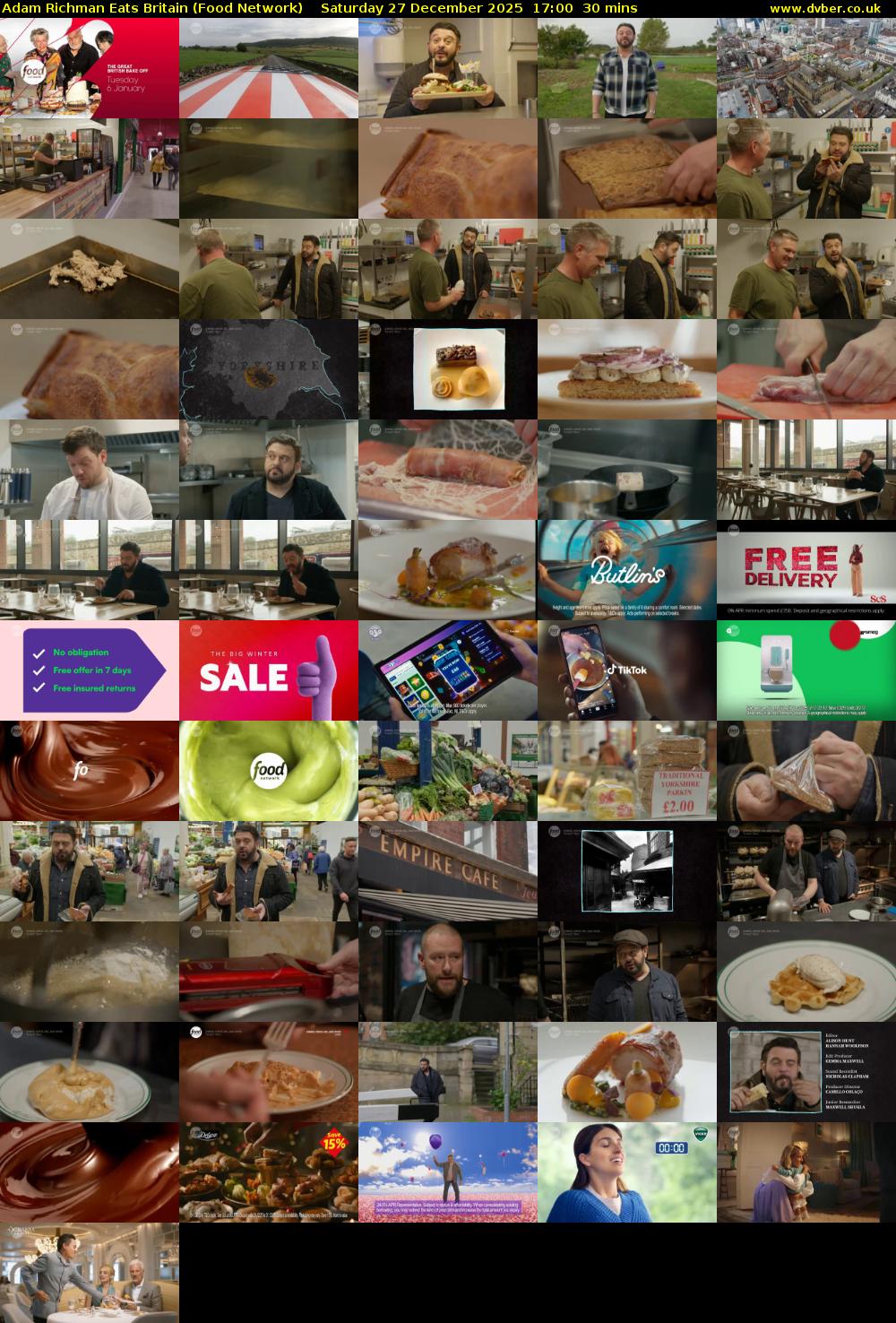 Adam Richman Eats Britain (Food Network) Saturday 27 December 2025 17:00 - 17:30