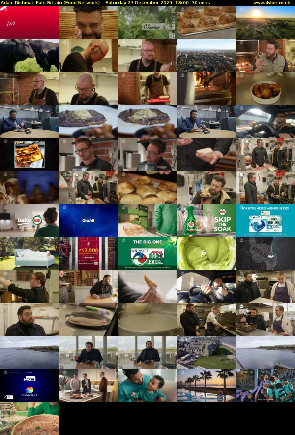 Adam Richman Eats Britain (Food Network) Saturday 27 December 2025 18:00 - 18:30
