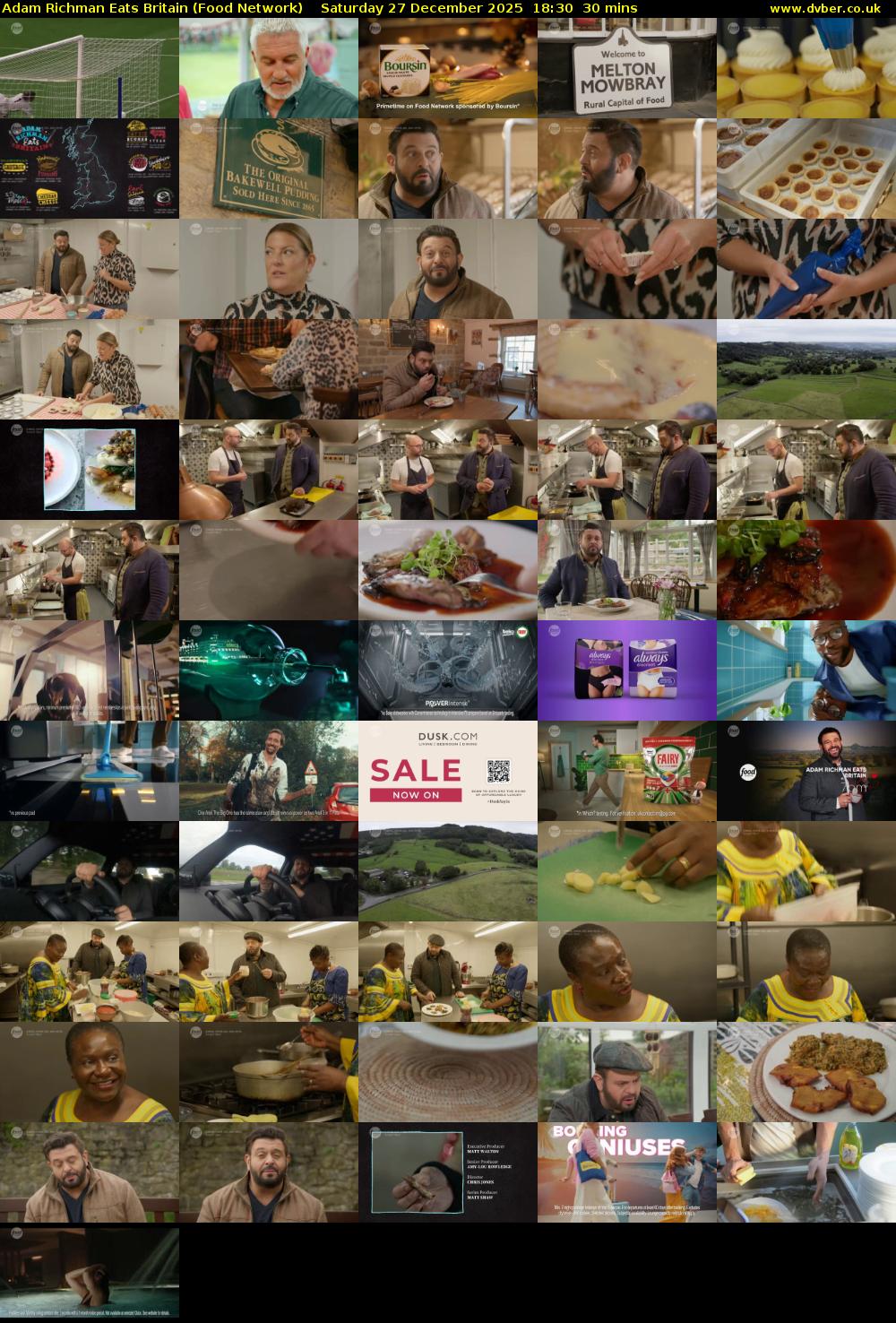 Adam Richman Eats Britain (Food Network) Saturday 27 December 2025 18:30 - 19:00