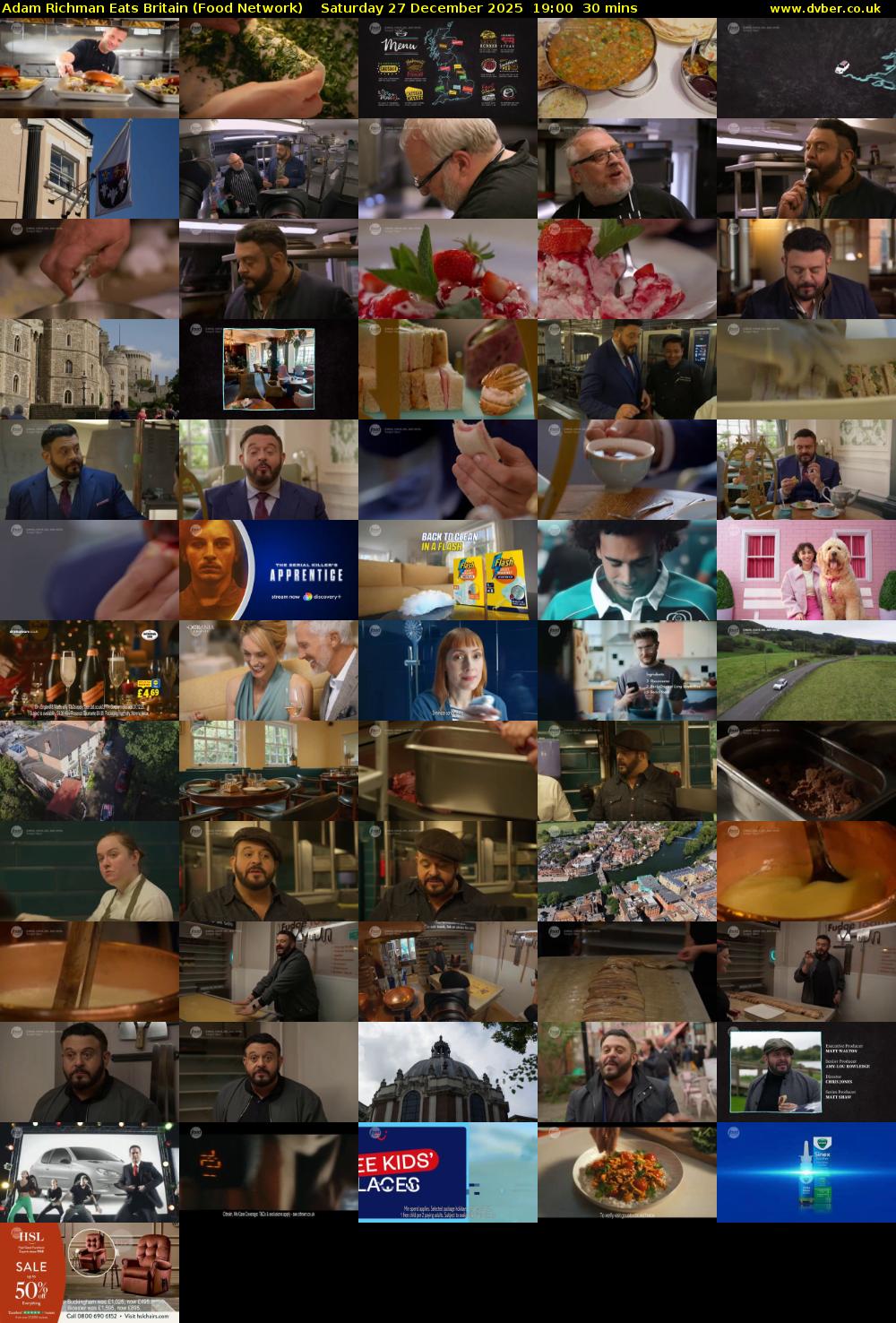 Adam Richman Eats Britain (Food Network) Saturday 27 December 2025 19:00 - 19:30