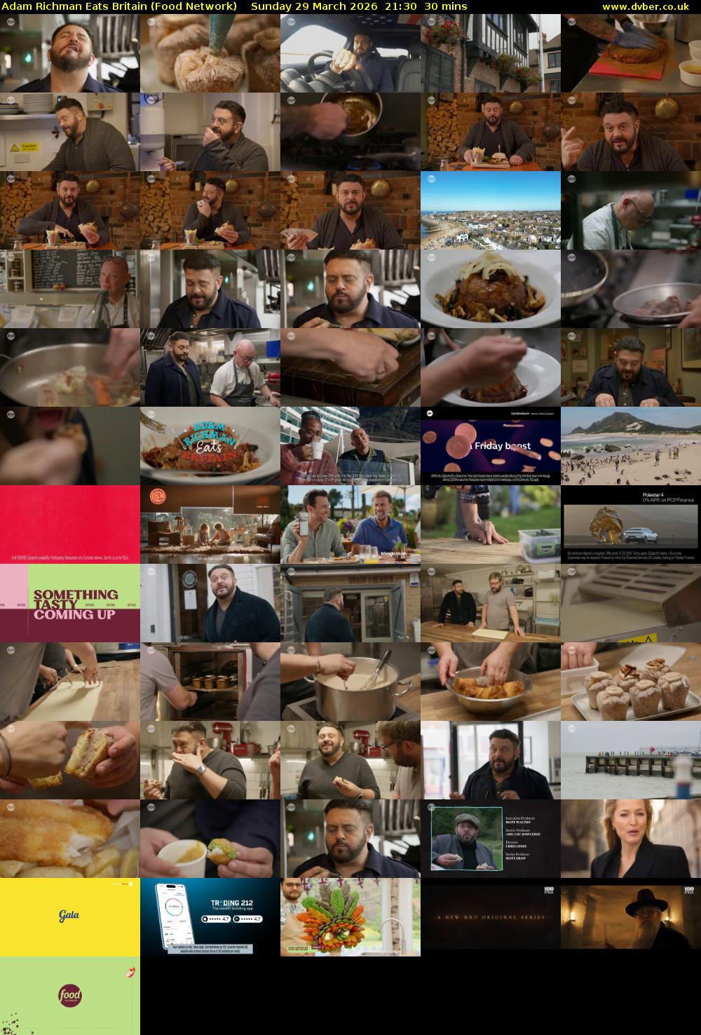 Adam Richman Eats Britain (Food Network) Sunday 29 March 2026 21:30 - 22:00