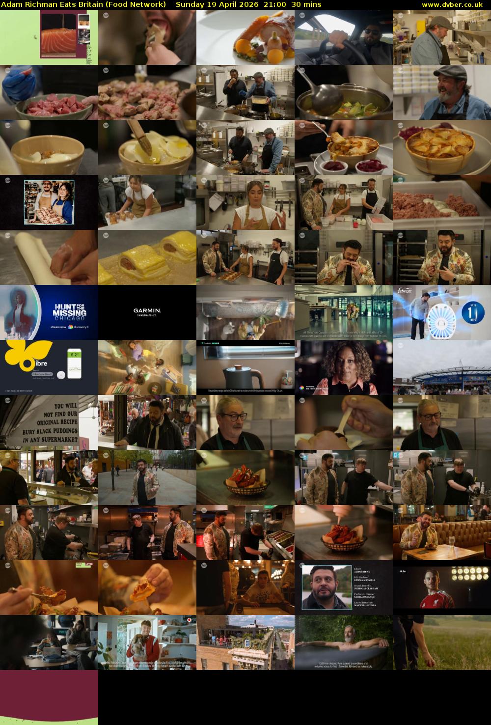 Adam Richman Eats Britain (Food Network) Sunday 19 April 2026 21:00 - 21:30