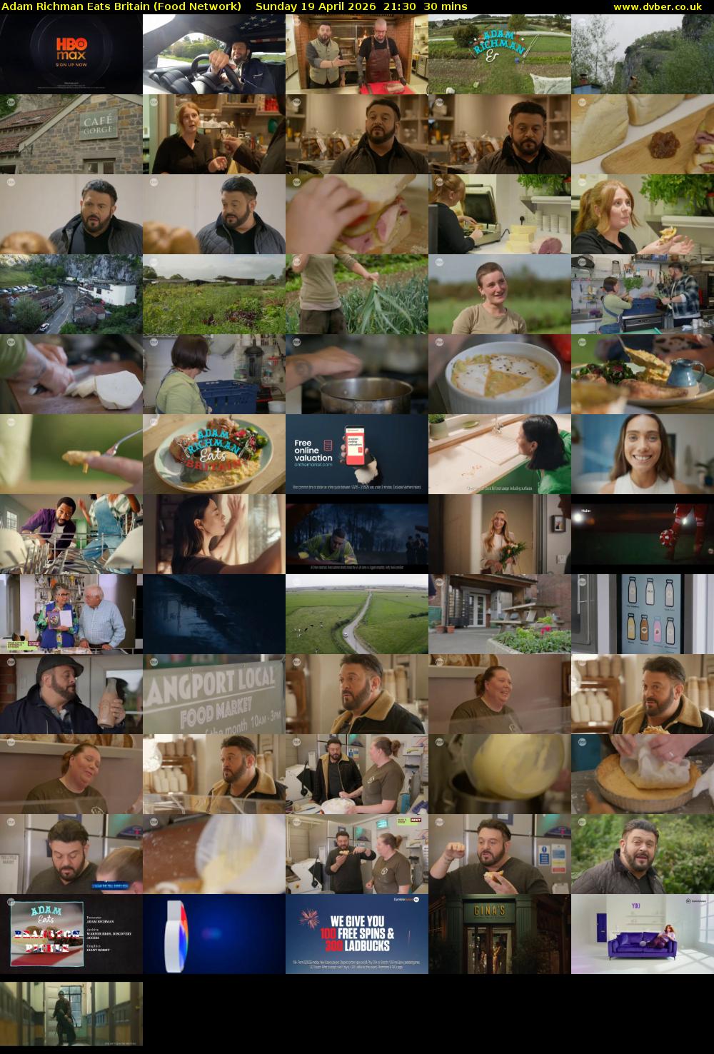Adam Richman Eats Britain (Food Network) Sunday 19 April 2026 21:30 - 22:00