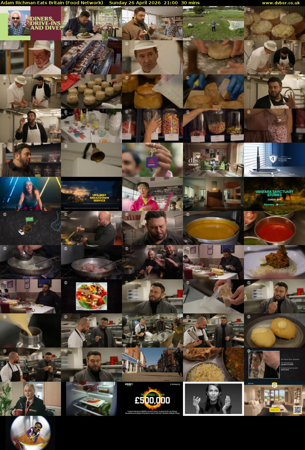 Adam Richman Eats Britain (Food Network) Sunday 26 April 2026 21:00 - 21:30