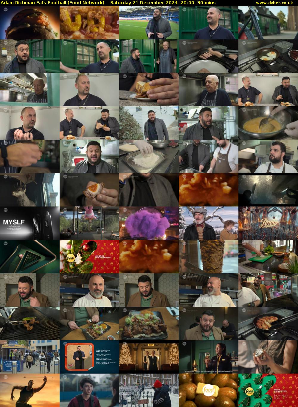 Adam Richman Eats Football (Food Network) Saturday 21 December 2024 20:00 - 20:30