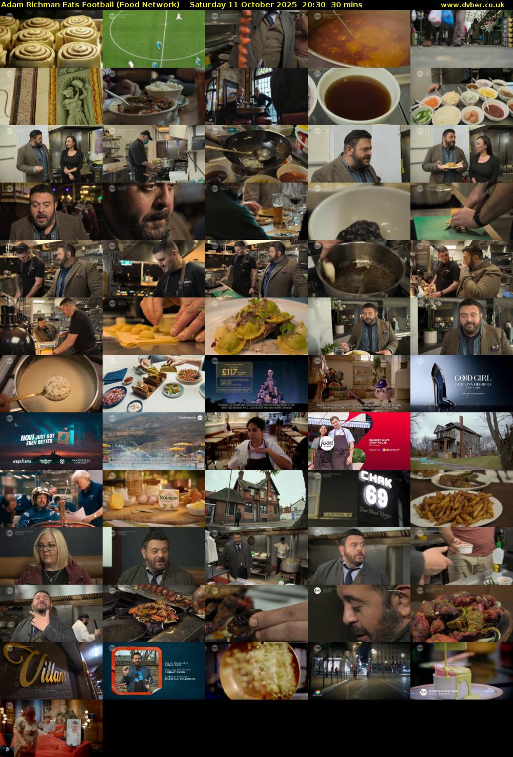 Adam Richman Eats Football (Food Network) Saturday 11 October 2025 20:30 - 21:00