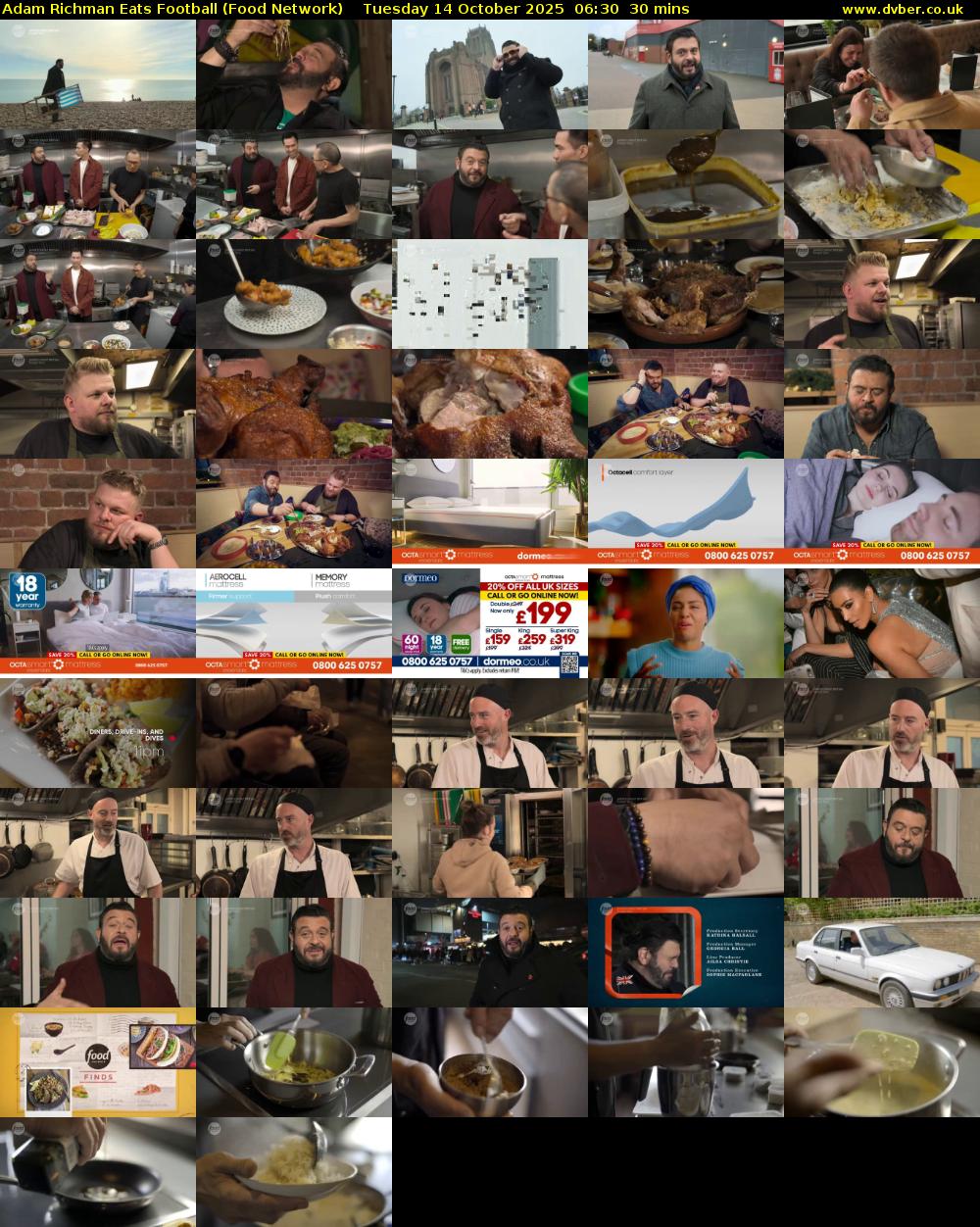Adam Richman Eats Football (Food Network) Tuesday 14 October 2025 06:30 - 07:00
