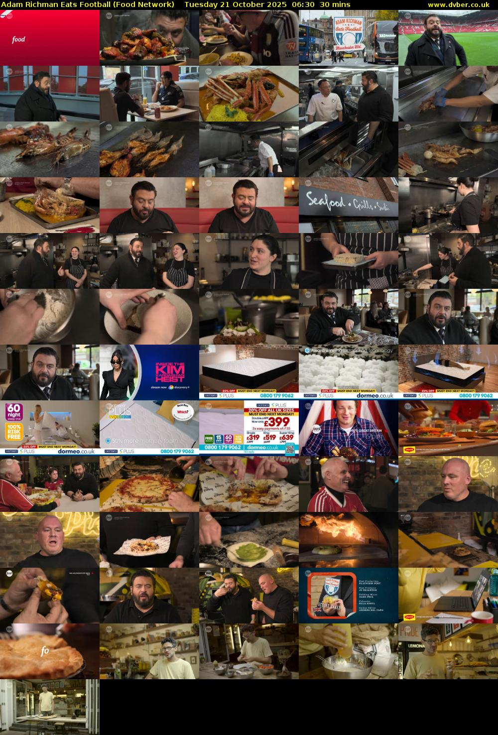 Adam Richman Eats Football (Food Network) Tuesday 21 October 2025 06:30 - 07:00