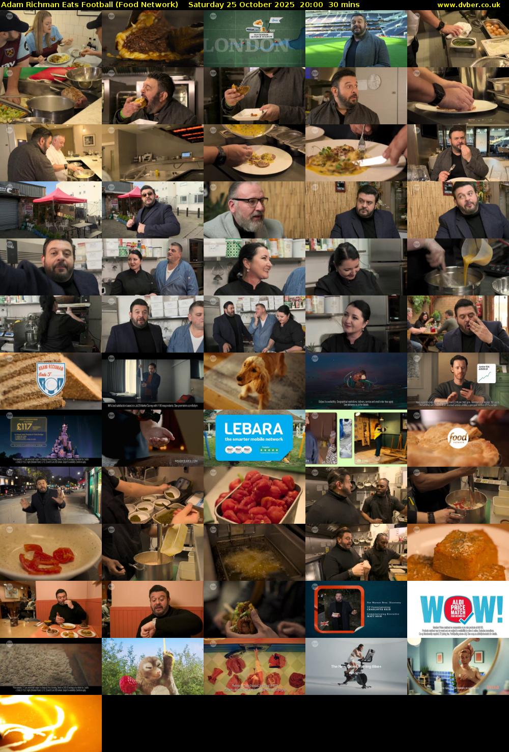 Adam Richman Eats Football (Food Network) Saturday 25 October 2025 20:00 - 20:30