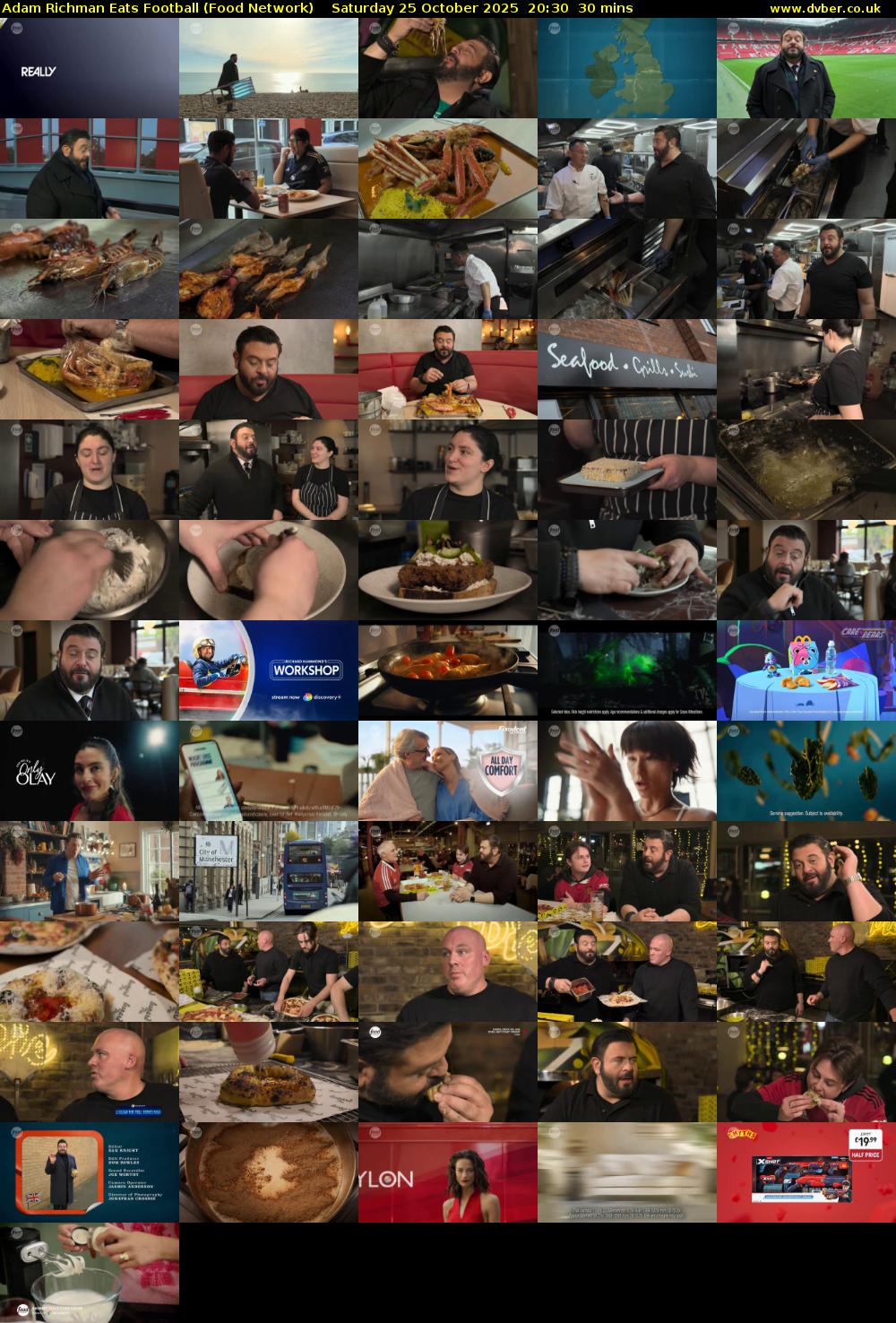 Adam Richman Eats Football (Food Network) Saturday 25 October 2025 20:30 - 21:00