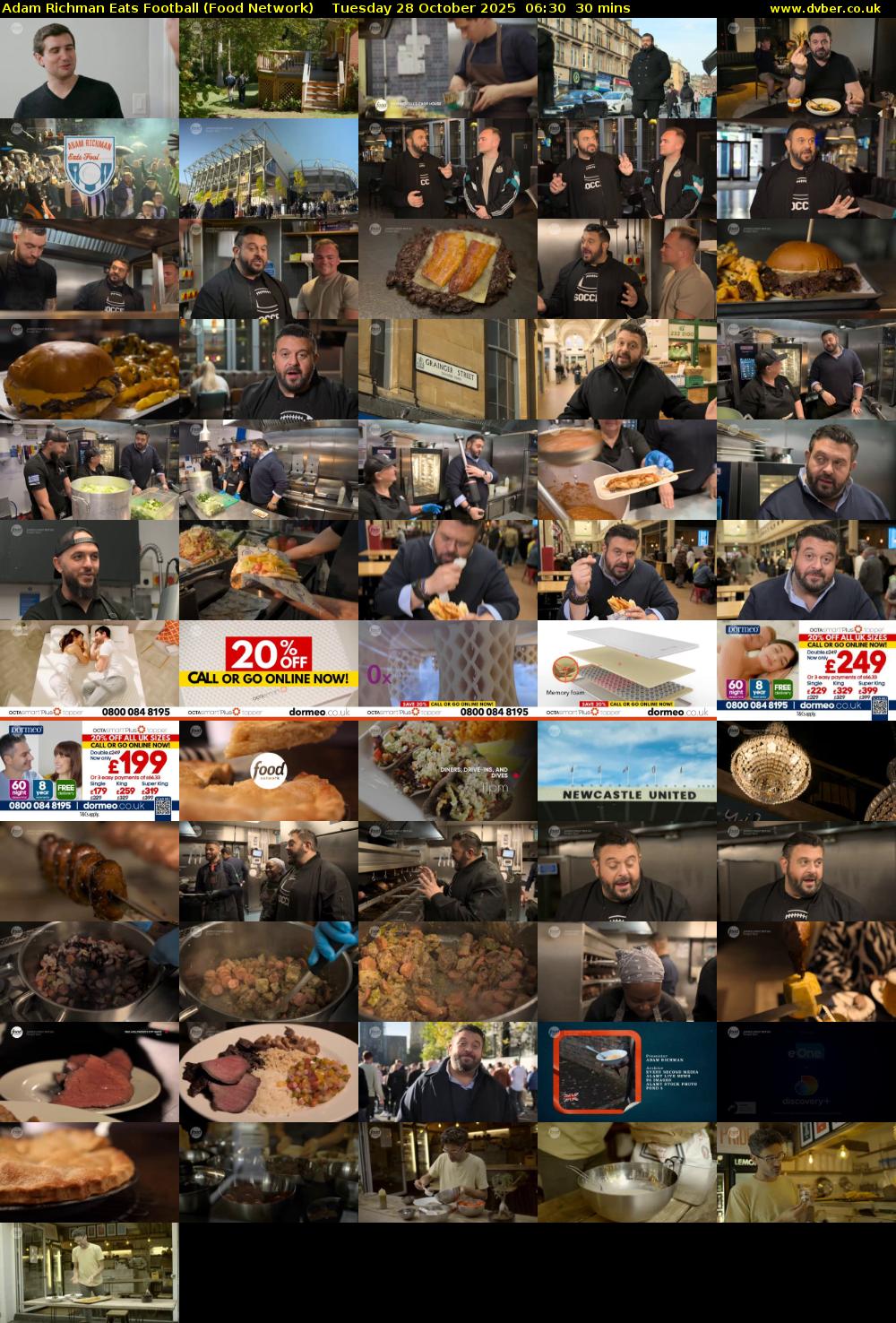 Adam Richman Eats Football (Food Network) Tuesday 28 October 2025 06:30 - 07:00