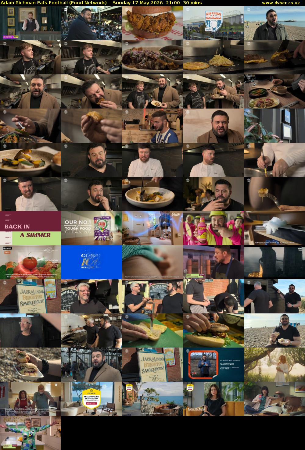 Adam Richman Eats Football (Food Network) Sunday 17 May 2026 21:00 - 21:30