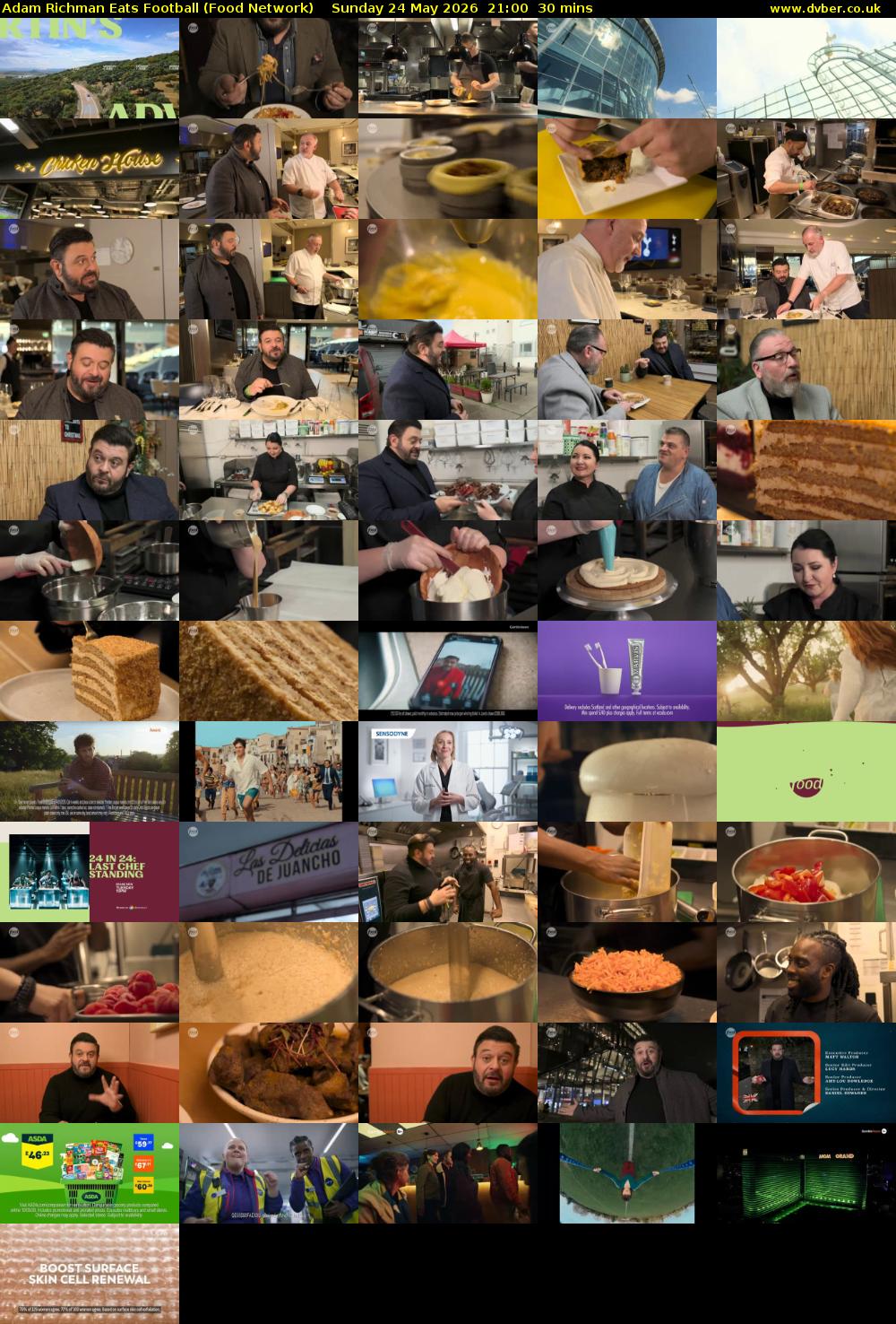 Adam Richman Eats Football (Food Network) Sunday 24 May 2026 21:00 - 21:30