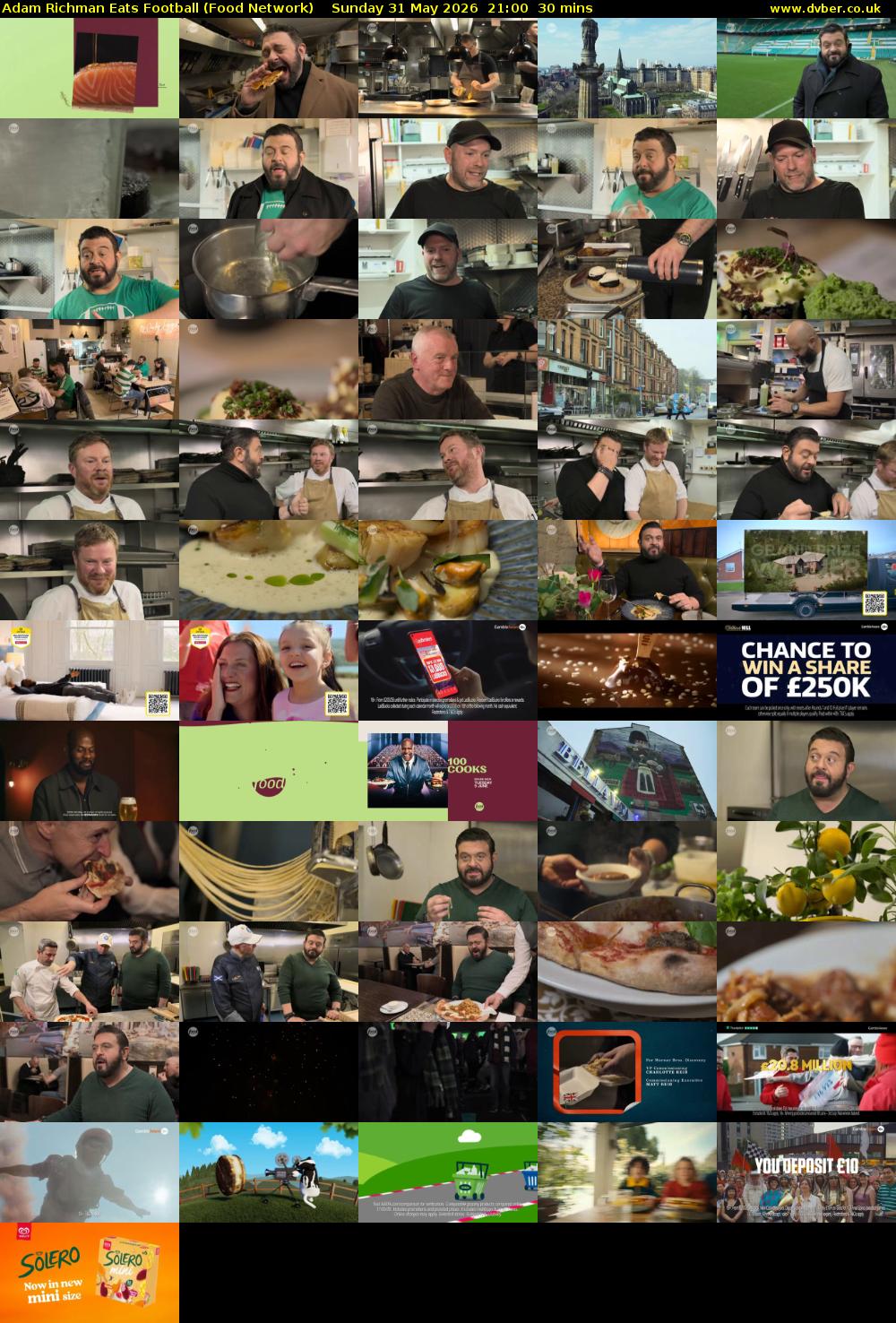 Adam Richman Eats Football (Food Network) Sunday 31 May 2026 21:00 - 21:30