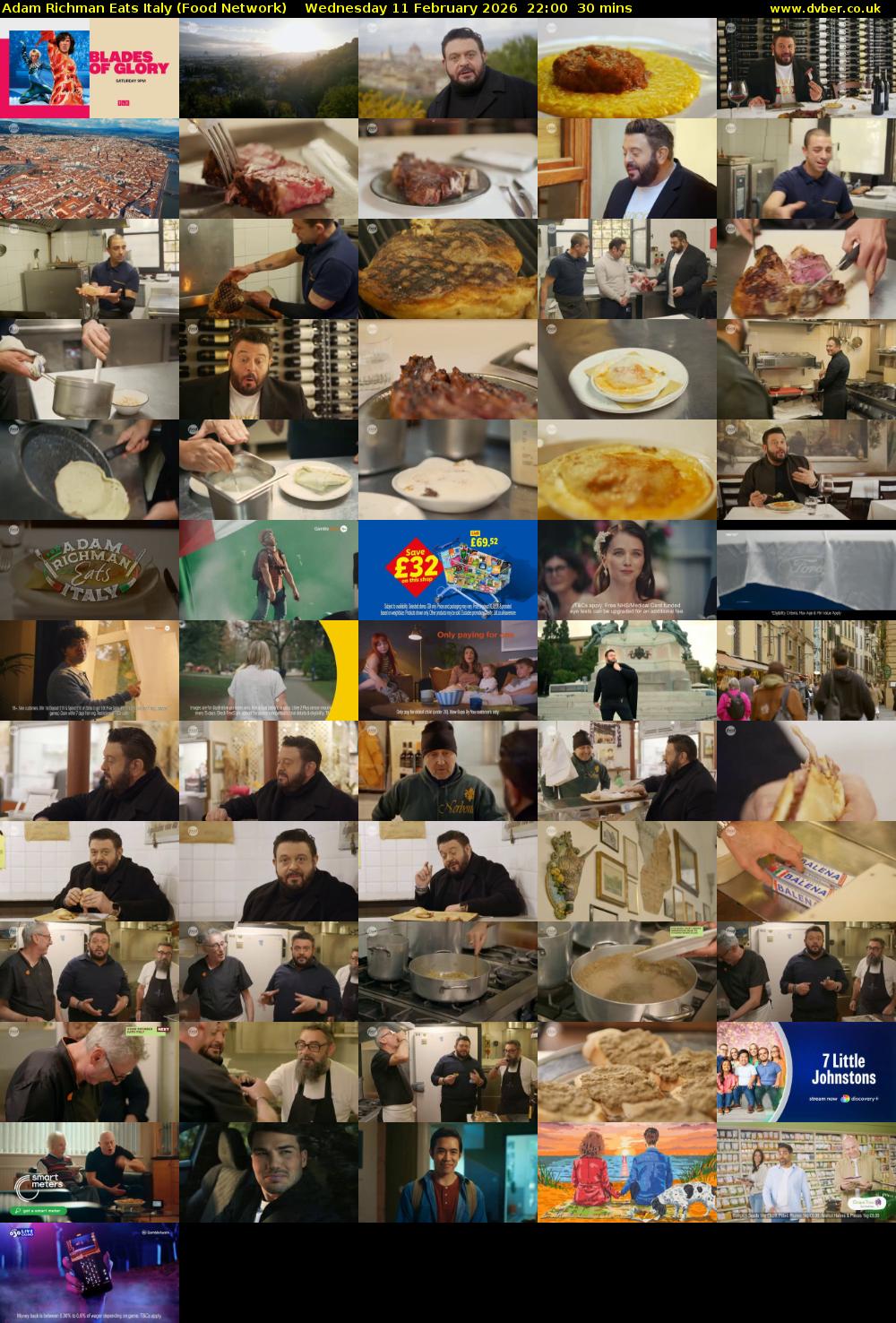 Adam Richman Eats Italy (Food Network) Wednesday 11 February 2026 22:00 - 22:30