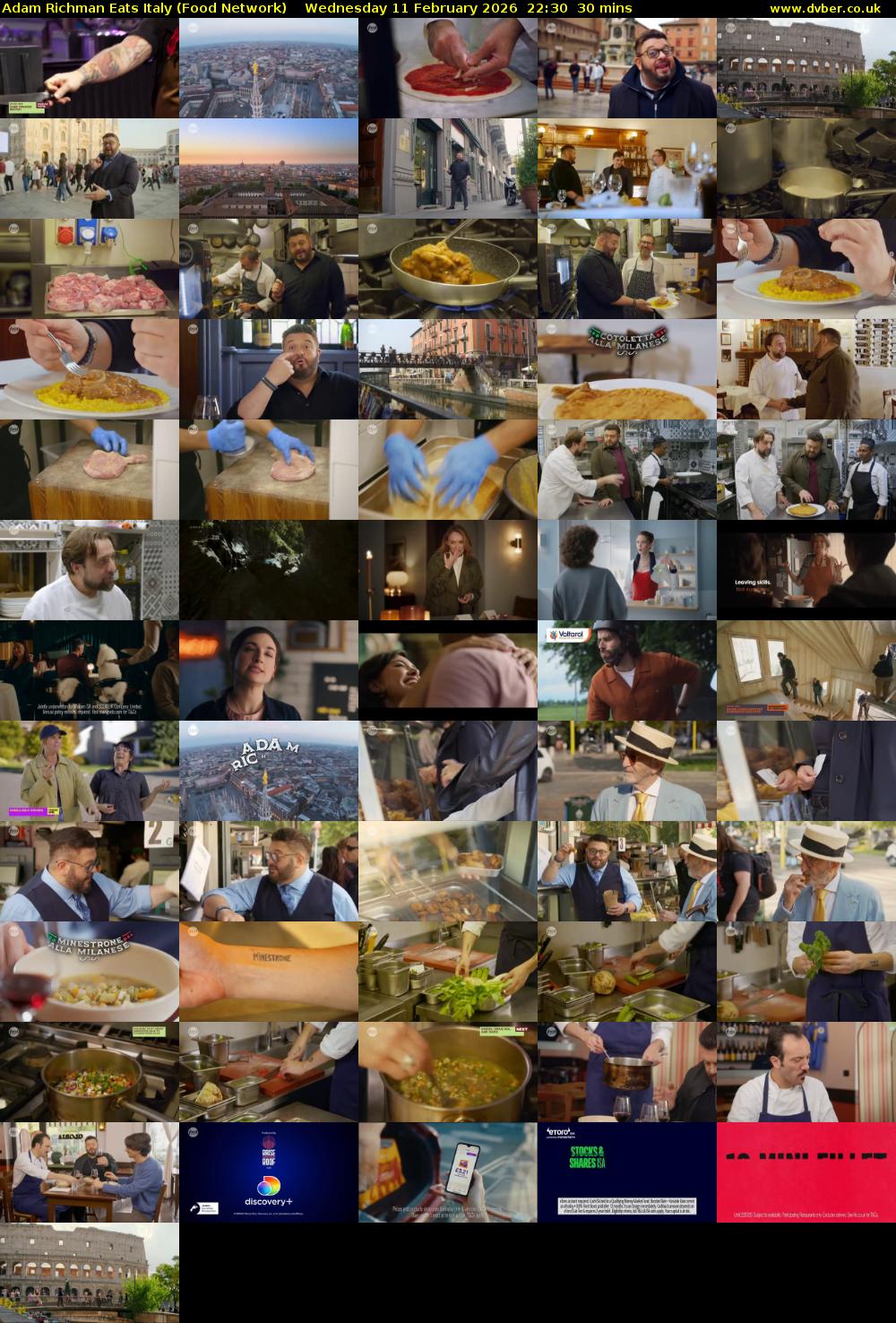 Adam Richman Eats Italy (Food Network) Wednesday 11 February 2026 22:30 - 23:00