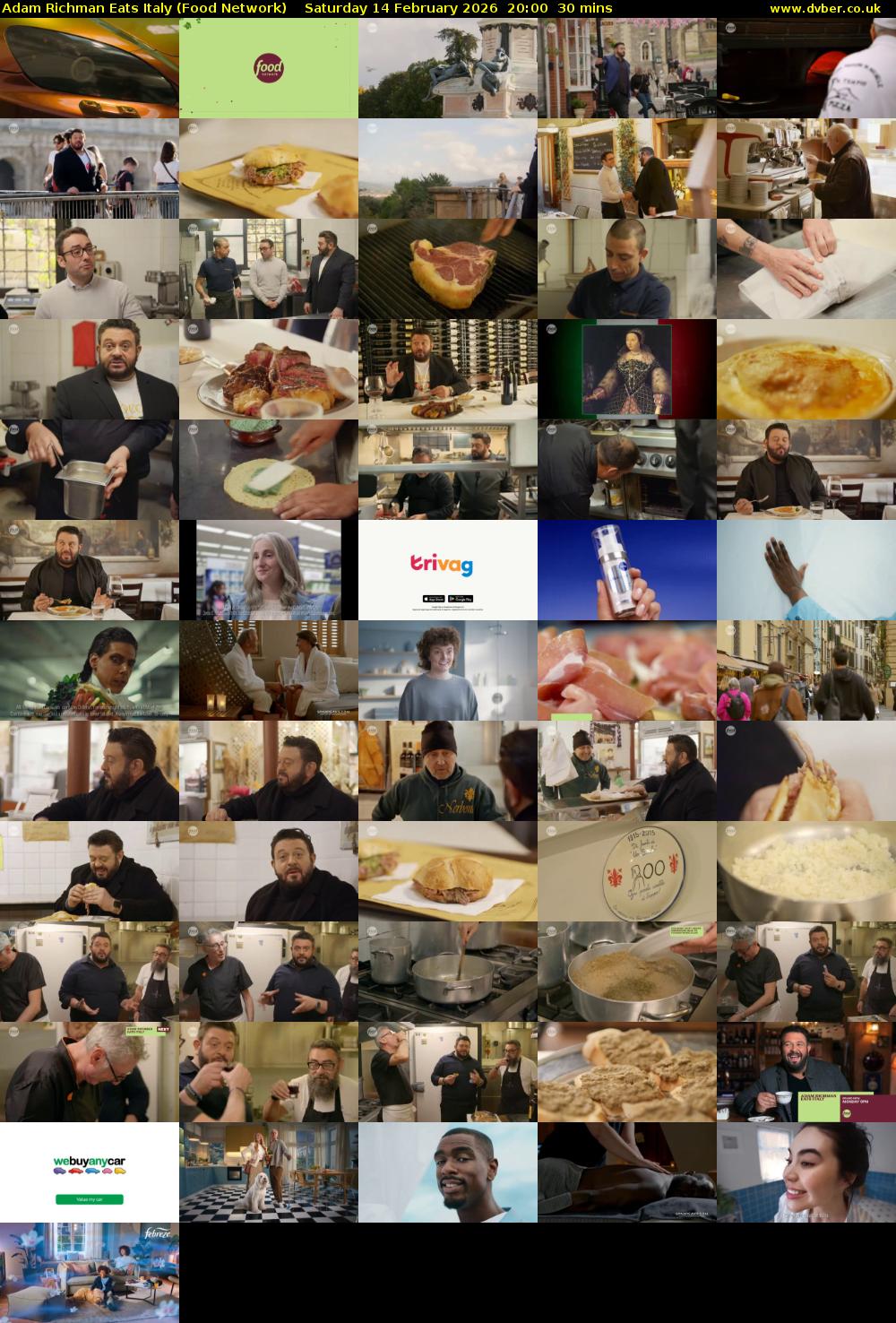 Adam Richman Eats Italy (Food Network) Saturday 14 February 2026 20:00 - 20:30