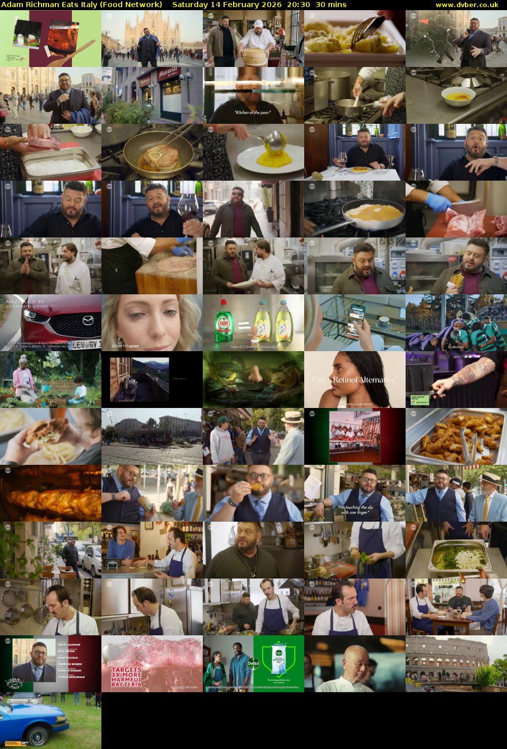 Adam Richman Eats Italy (Food Network) Saturday 14 February 2026 20:30 - 21:00