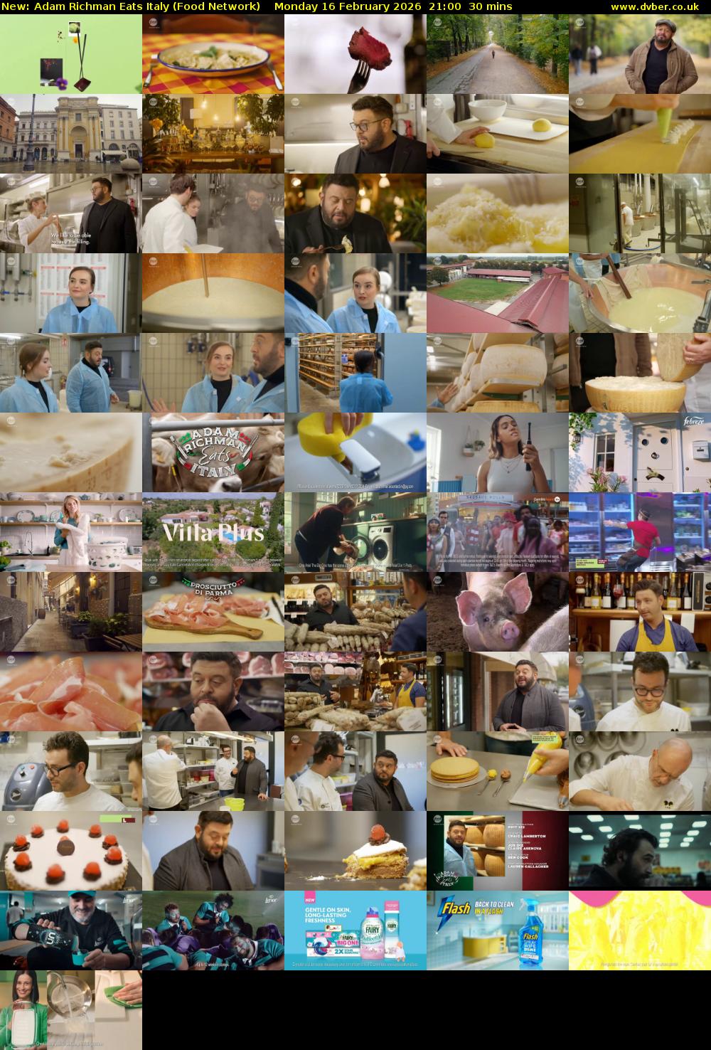 Adam Richman Eats Italy (Food Network) Monday 16 February 2026 21:00 - 21:30