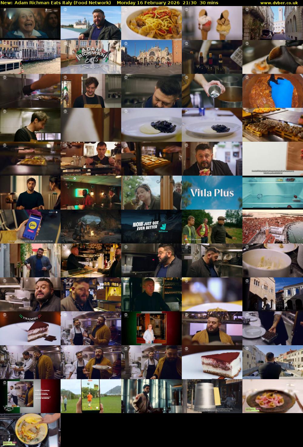Adam Richman Eats Italy (Food Network) Monday 16 February 2026 21:30 - 22:00