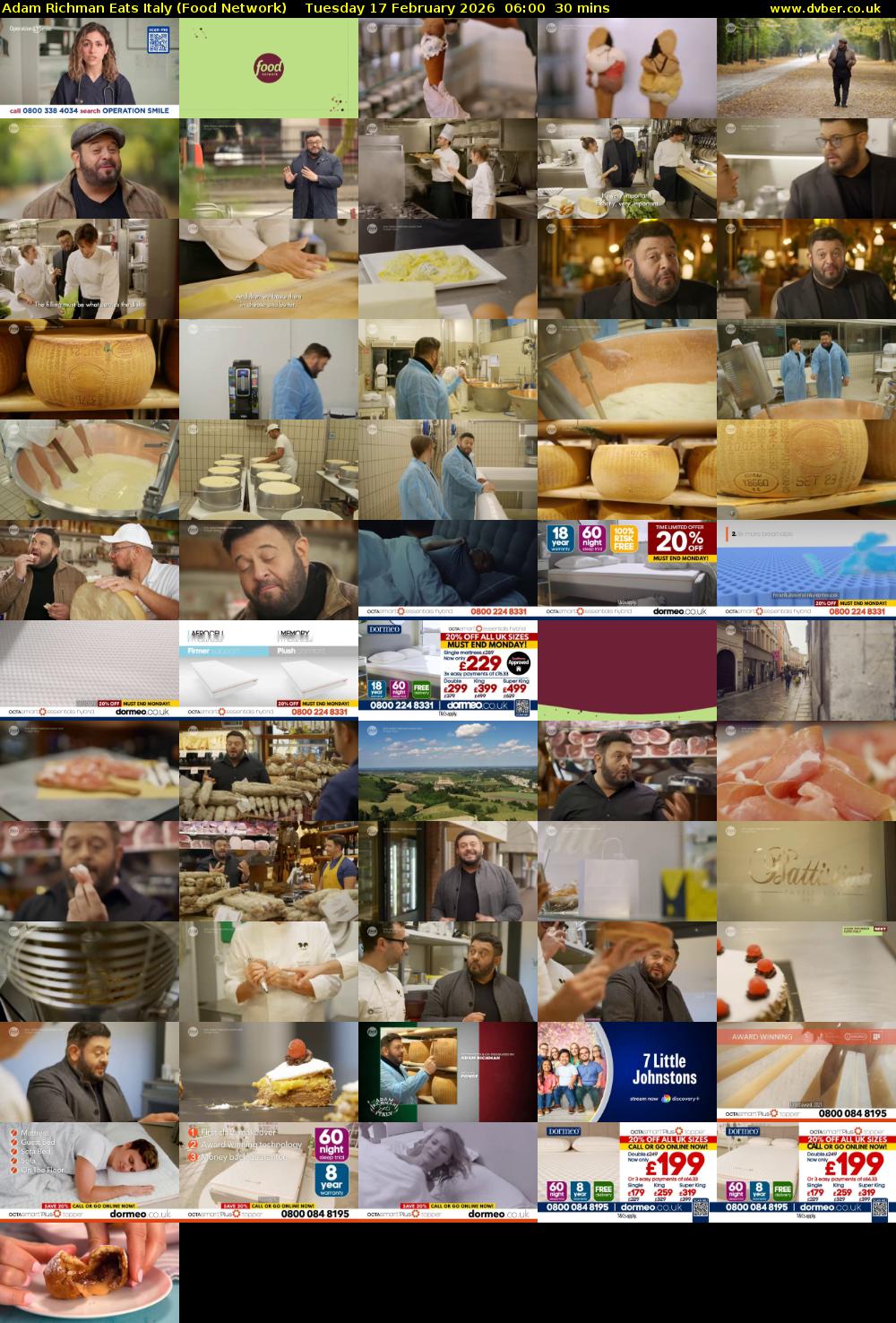 Adam Richman Eats Italy (Food Network) Tuesday 17 February 2026 06:00 - 06:30
