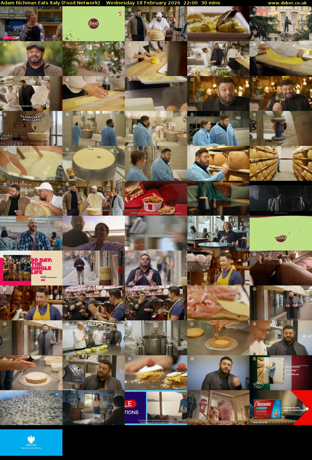 Adam Richman Eats Italy (Food Network) Wednesday 18 February 2026 22:00 - 22:30