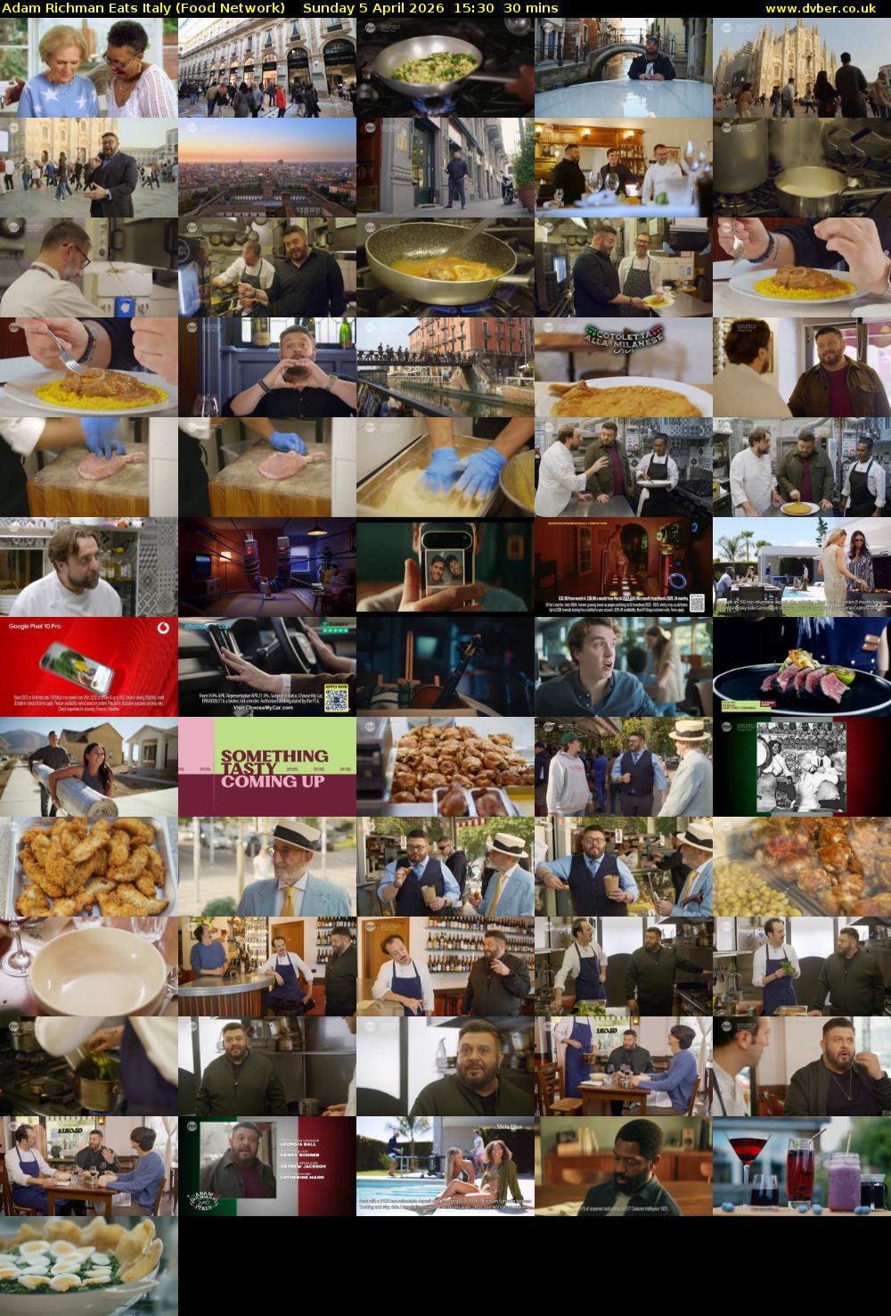 Adam Richman Eats Italy (Food Network) Sunday 5 April 2026 15:30 - 16:00