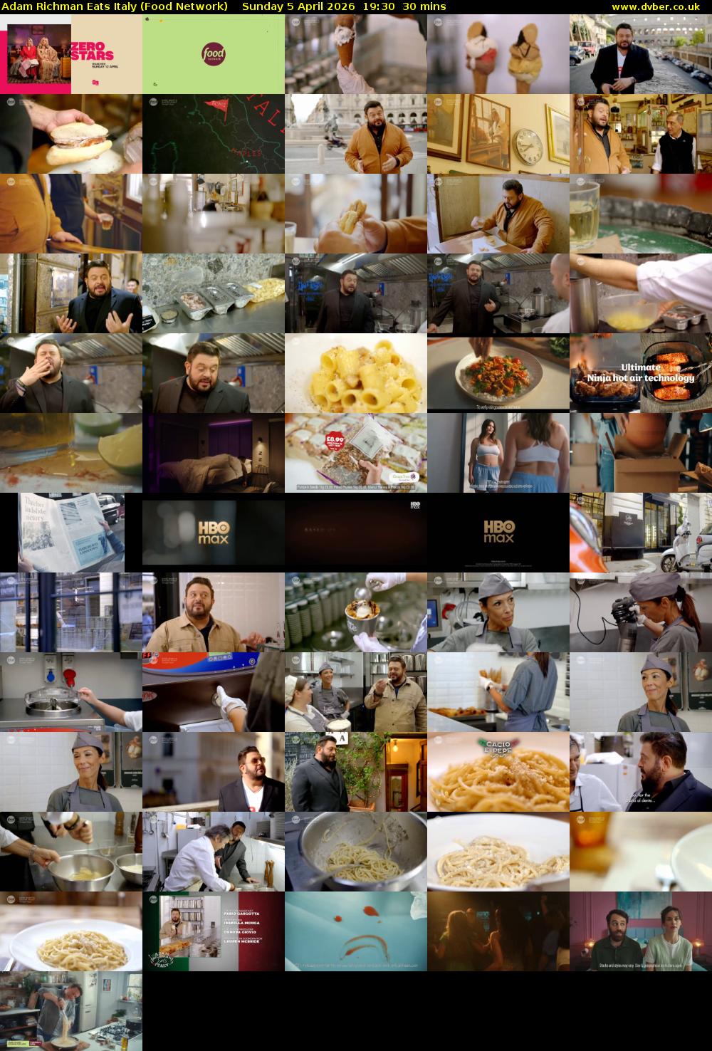 Adam Richman Eats Italy (Food Network) Sunday 5 April 2026 19:30 - 20:00