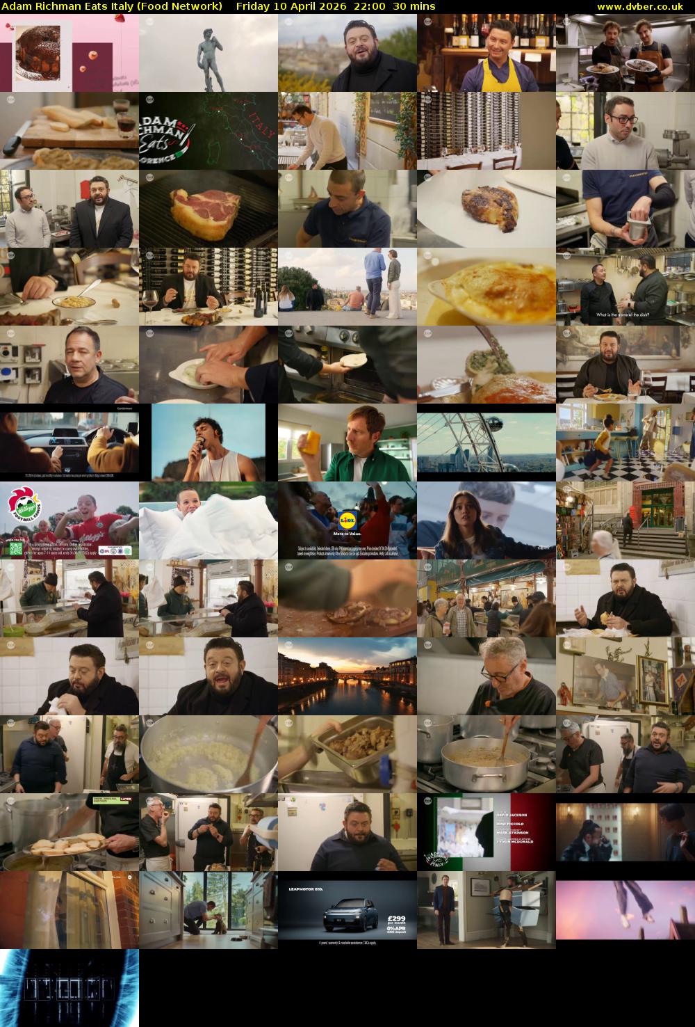 Adam Richman Eats Italy (Food Network) Friday 10 April 2026 22:00 - 22:30