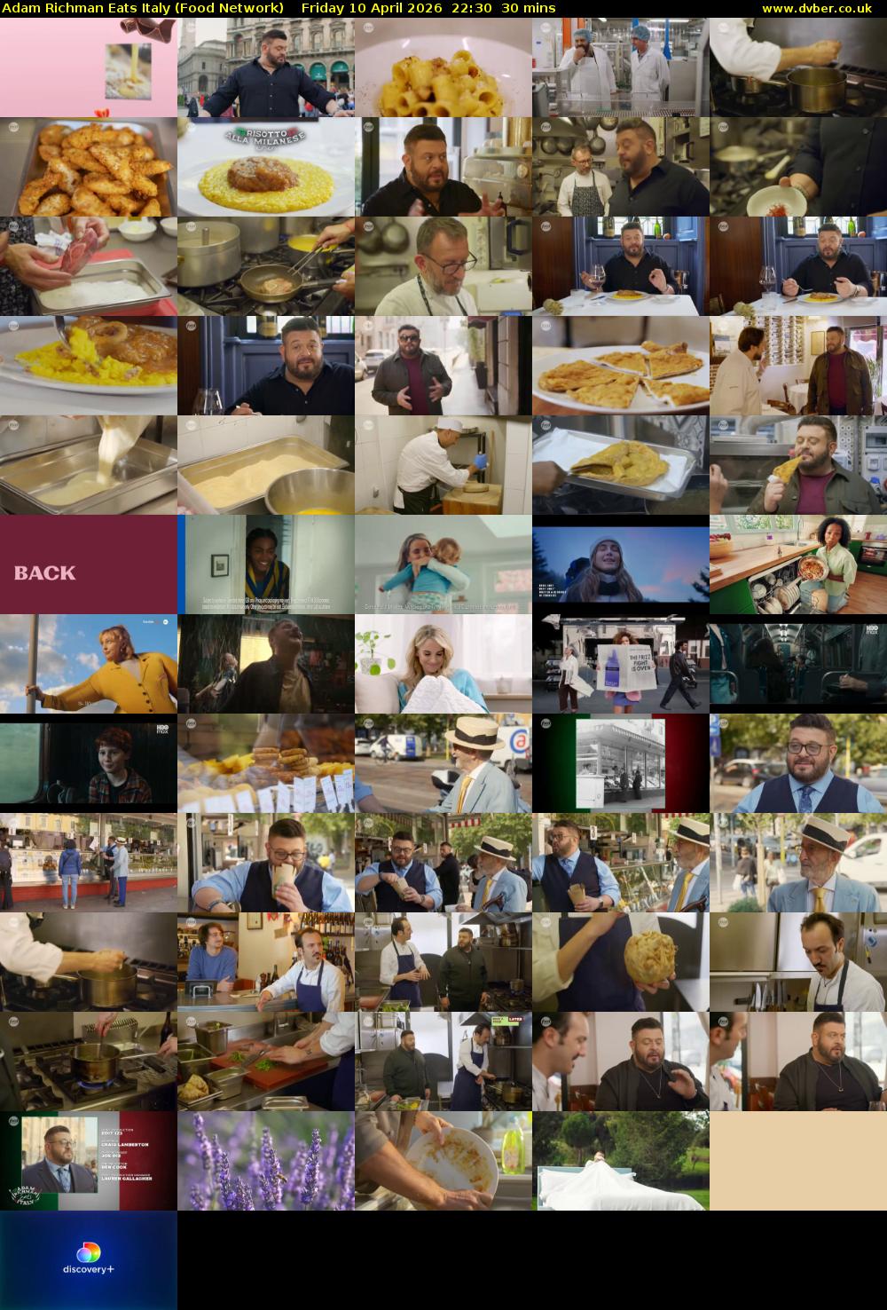 Adam Richman Eats Italy (Food Network) Friday 10 April 2026 22:30 - 23:00