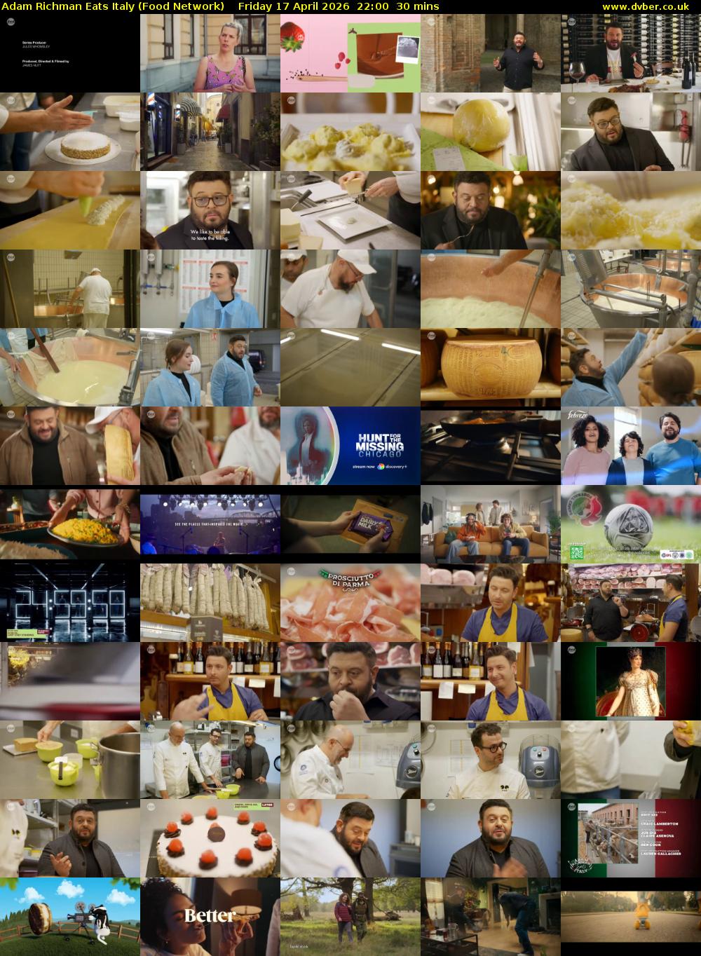 Adam Richman Eats Italy (Food Network) Friday 17 April 2026 22:00 - 22:30