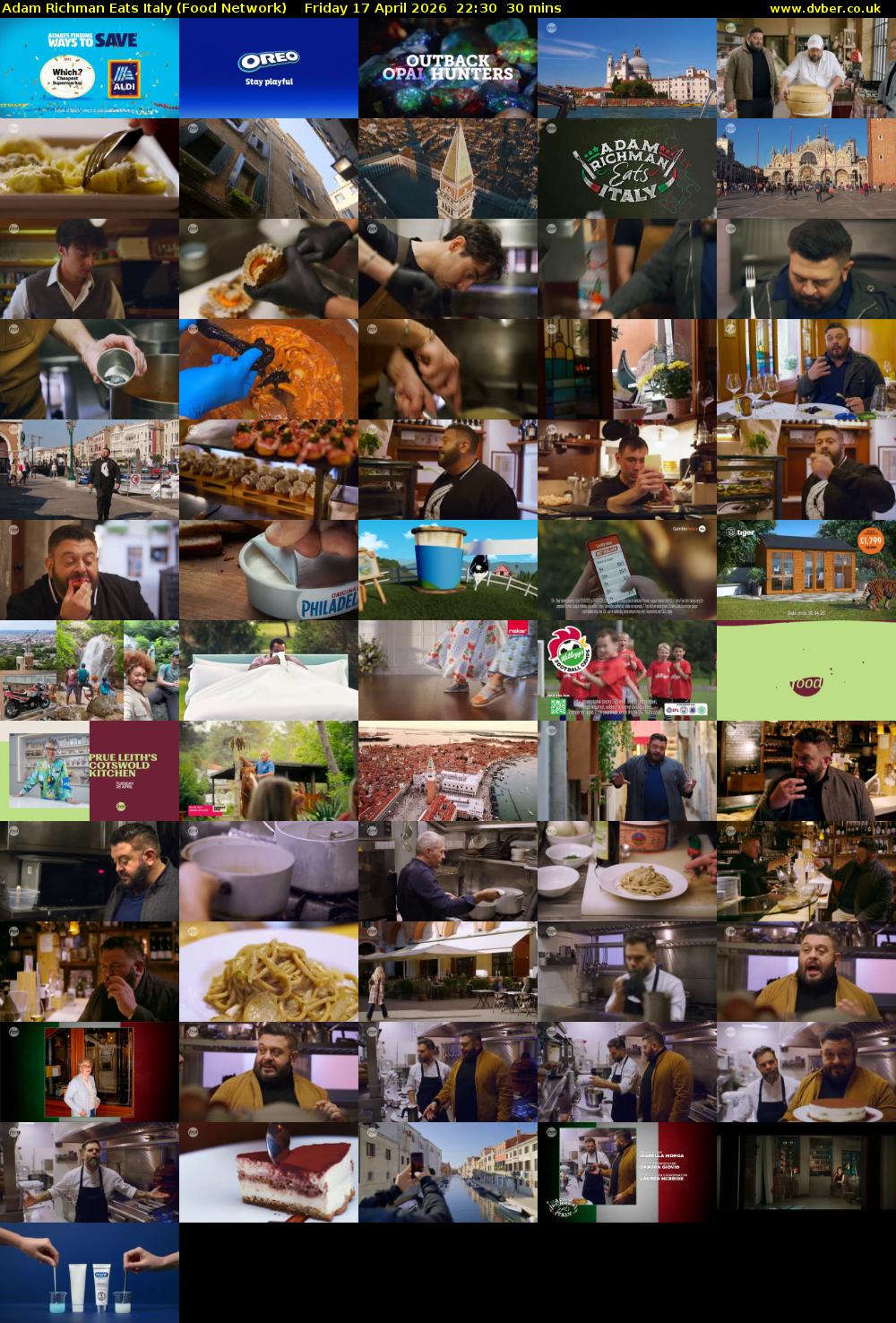 Adam Richman Eats Italy (Food Network) Friday 17 April 2026 22:30 - 23:00