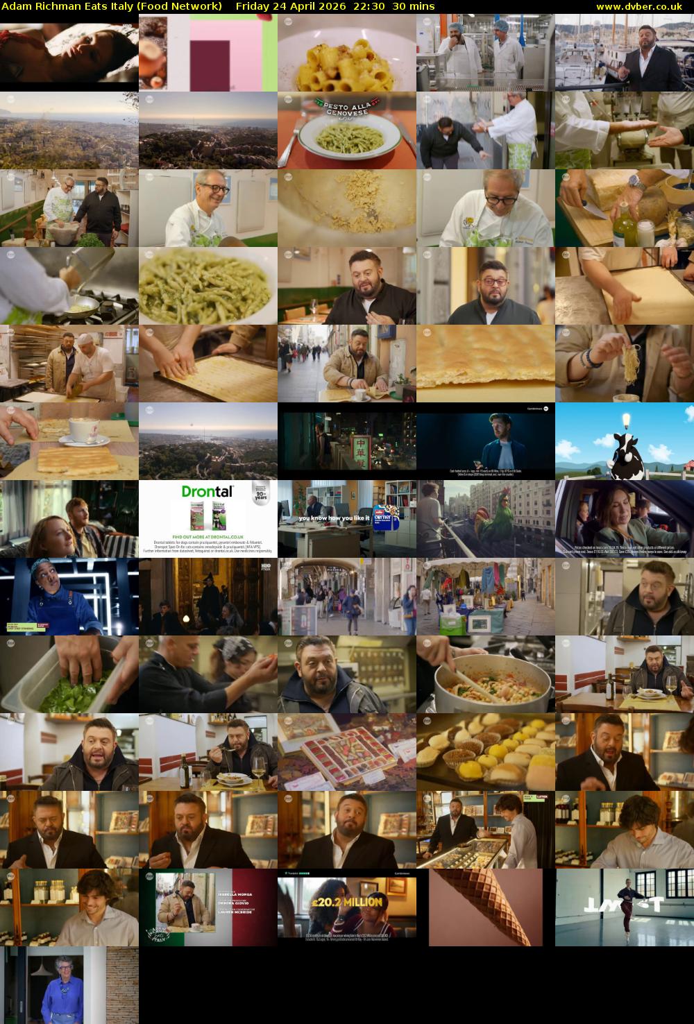 Adam Richman Eats Italy (Food Network) Friday 24 April 2026 22:30 - 23:00