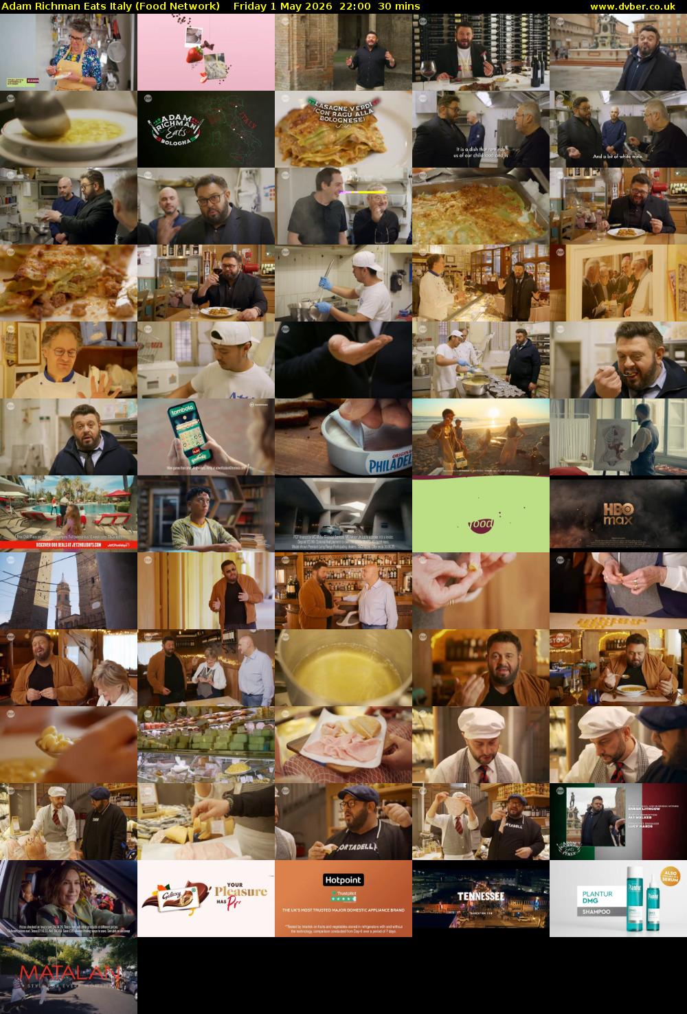 Adam Richman Eats Italy (Food Network) Friday 1 May 2026 22:00 - 22:30