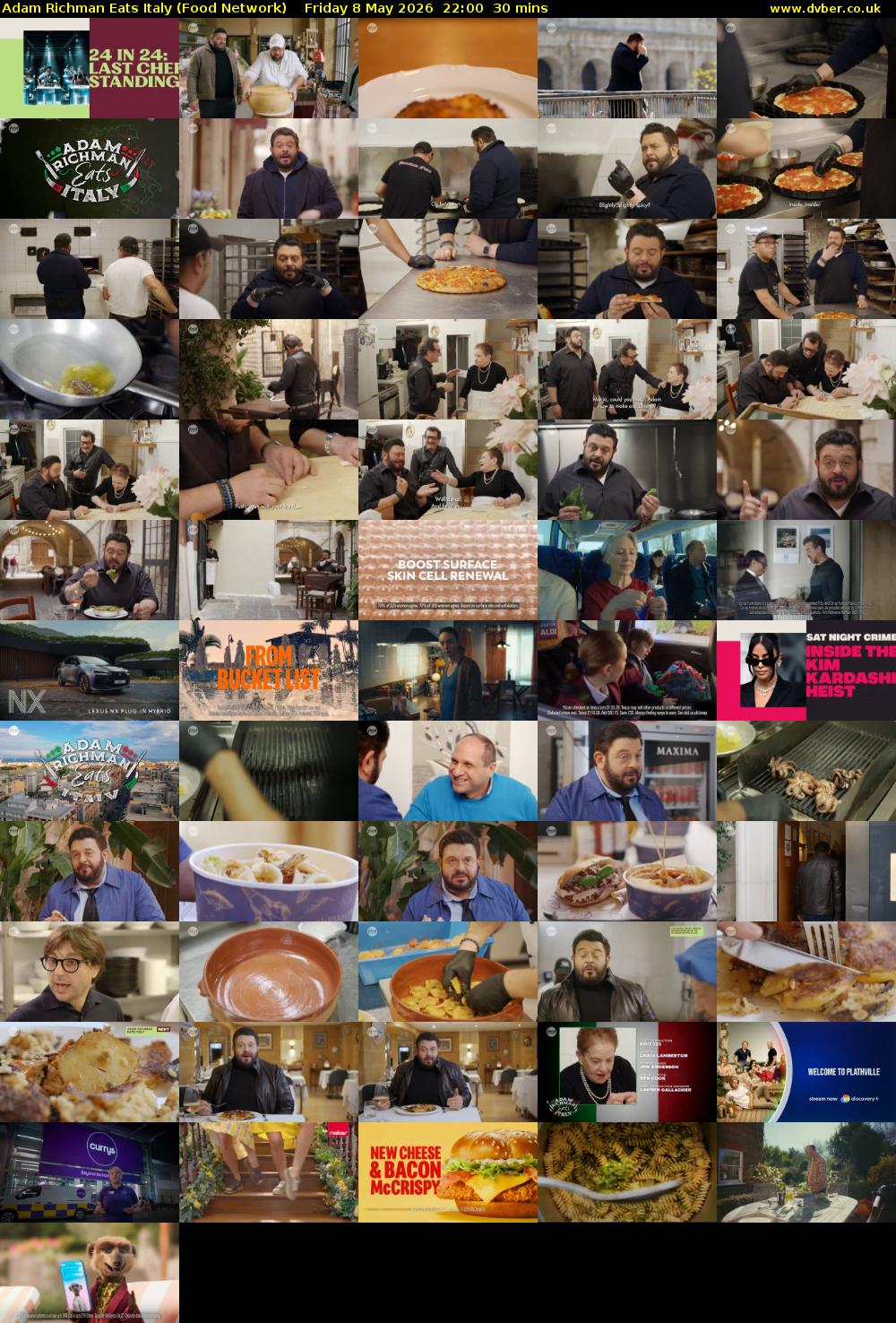 Adam Richman Eats Italy (Food Network) Friday 8 May 2026 22:00 - 22:30