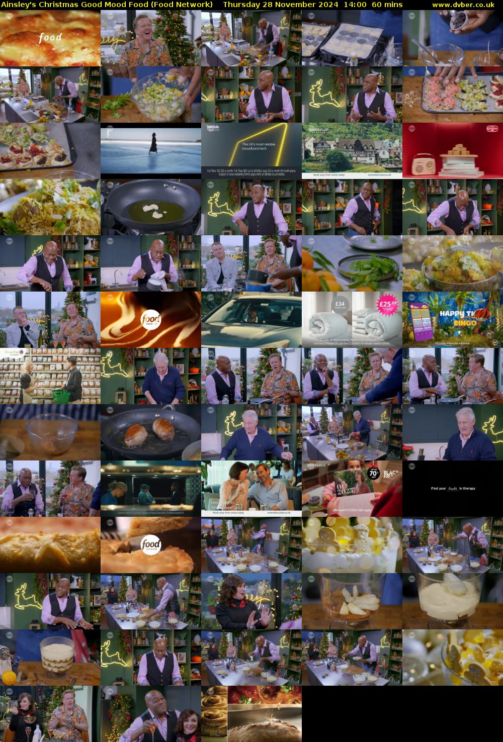 Ainsley's Christmas Good Mood Food (Food Network) Thursday 28 November 2024 14:00 - 15:00