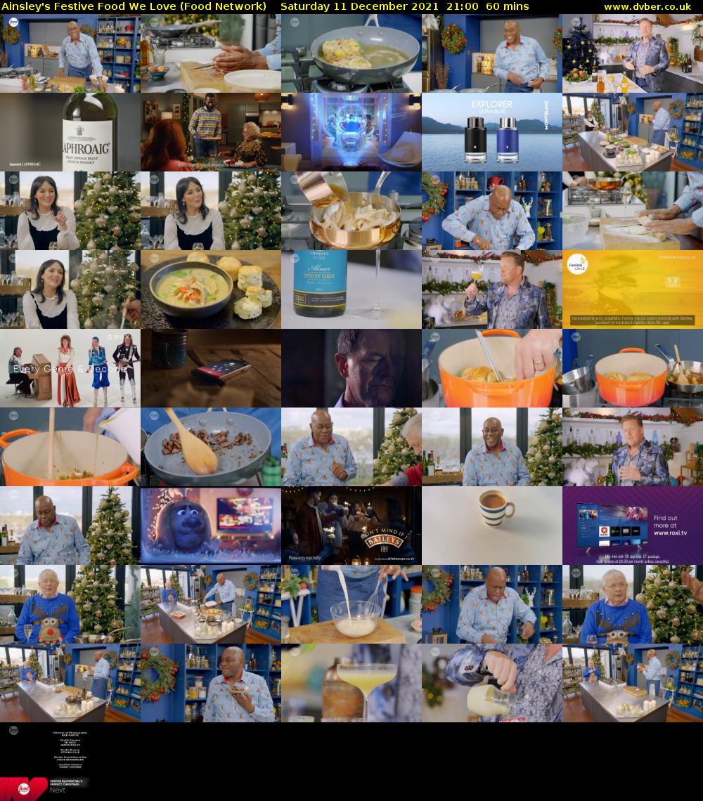 Ainsley's Festive Food We Love (Food Network) Saturday 11 December 2021 21:00 - 22:00