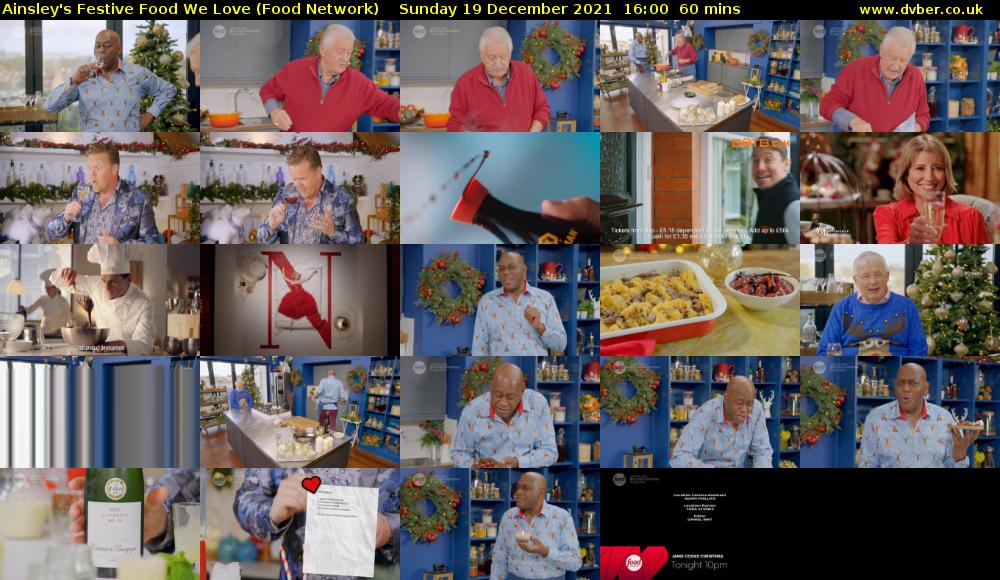 Ainsley's Festive Food We Love (Food Network) Sunday 19 December 2021 16:00 - 17:00