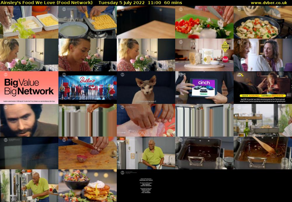 Ainsley's Food We Love (Food Network) Tuesday 5 July 2022 11:00 - 12:00