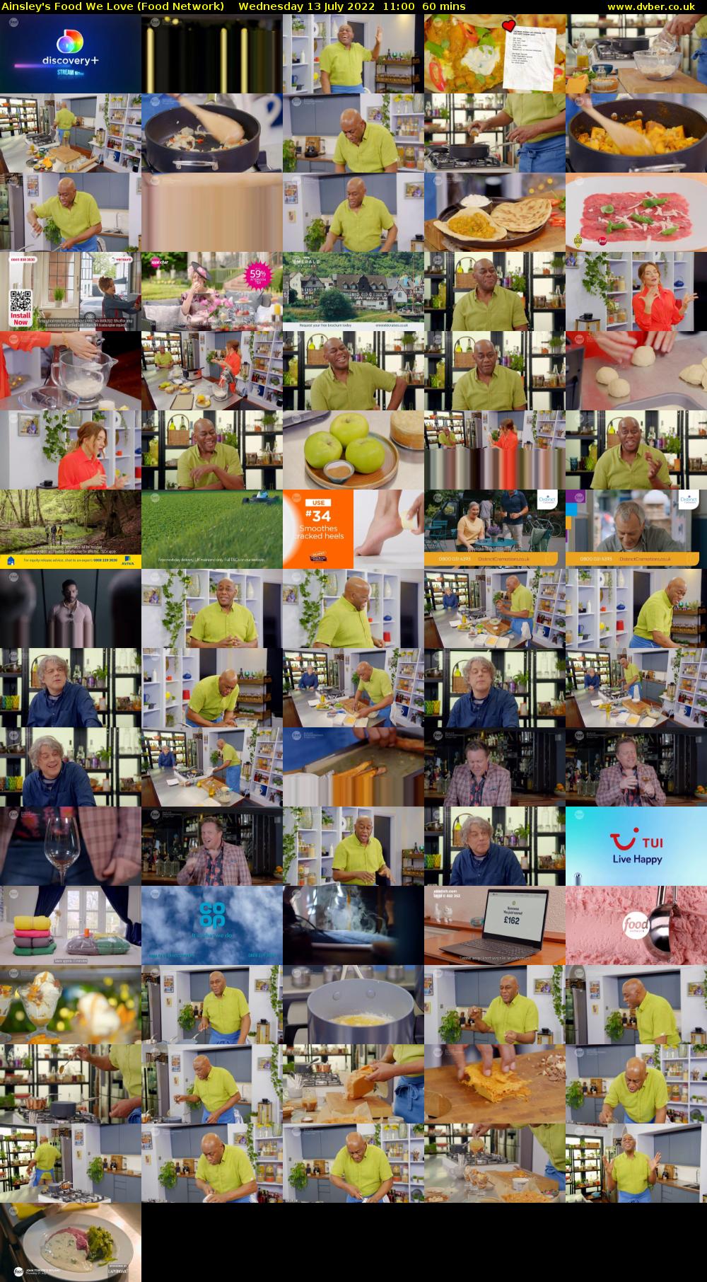 Ainsley's Food We Love (Food Network) Wednesday 13 July 2022 11:00 - 12:00
