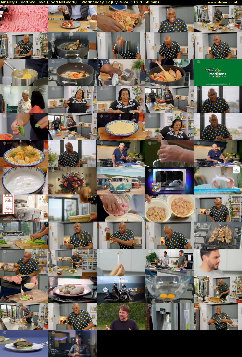 Ainsley's Food We Love (Food Network) Wednesday 17 July 2024 11:00 - 12:00