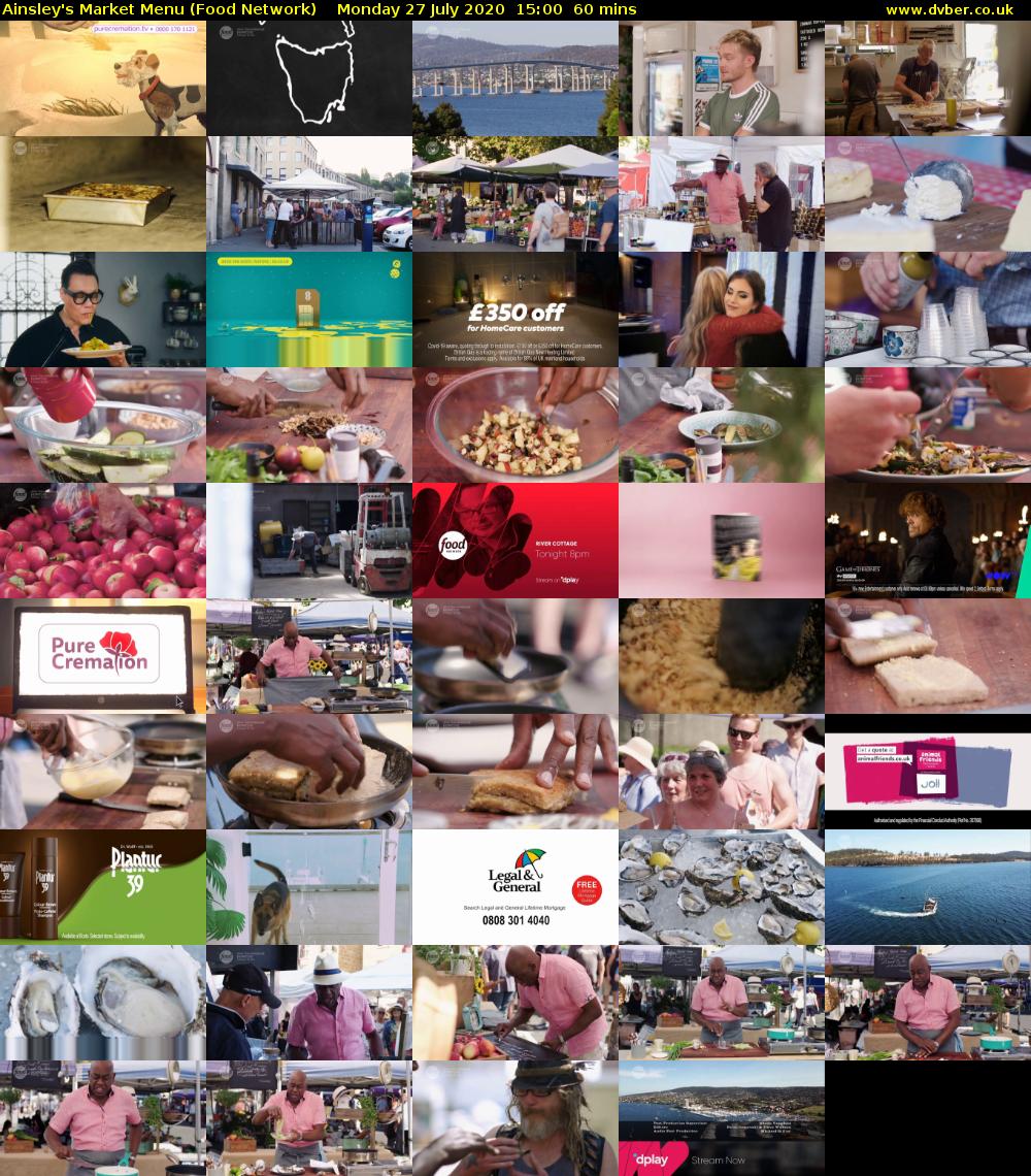 Ainsley's Market Menu (Food Network) Monday 27 July 2020 15:00 - 16:00