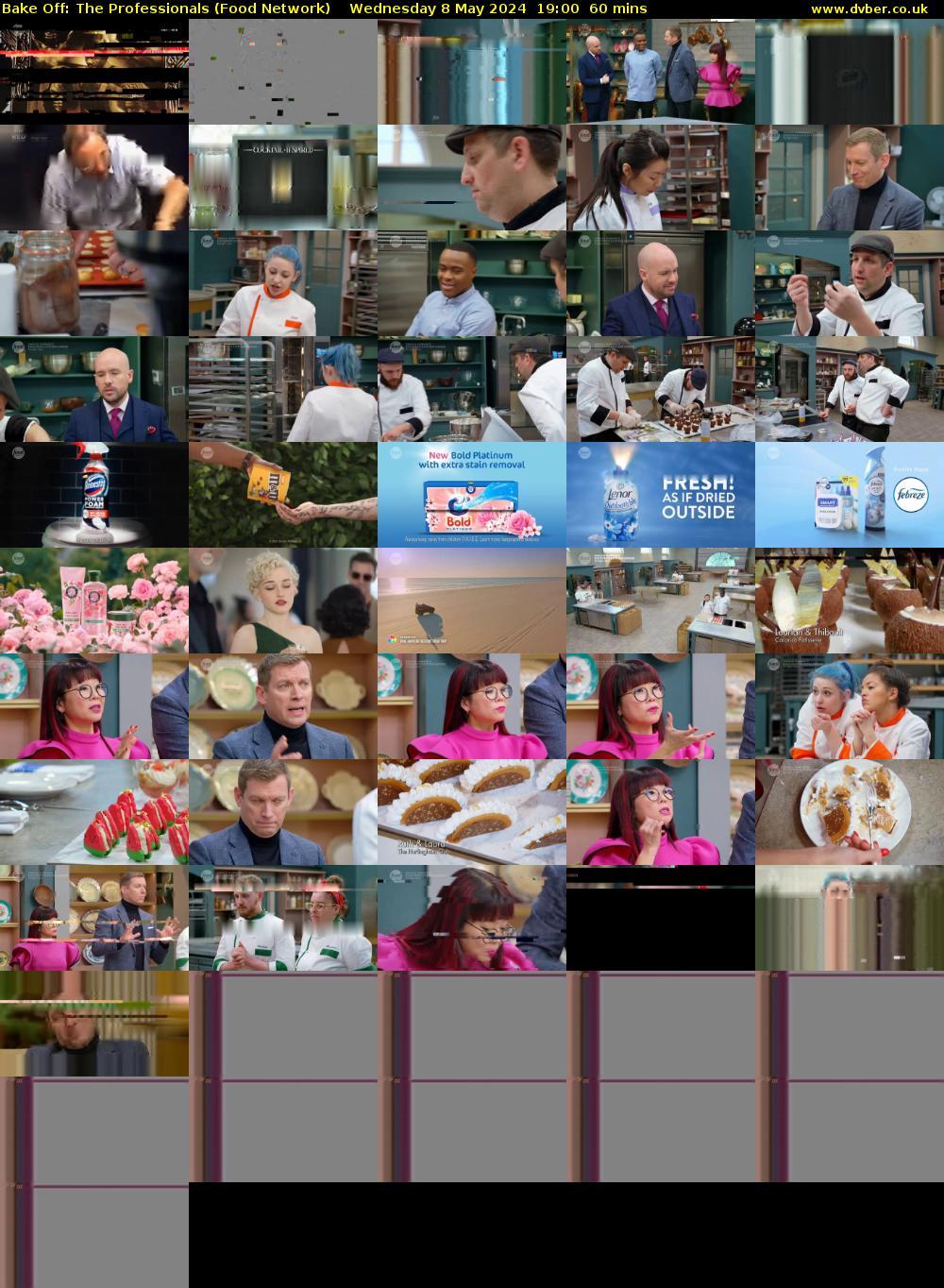 Bake Off: The Professionals (Food Network) Wednesday 8 May 2024 19:00 - 20:00