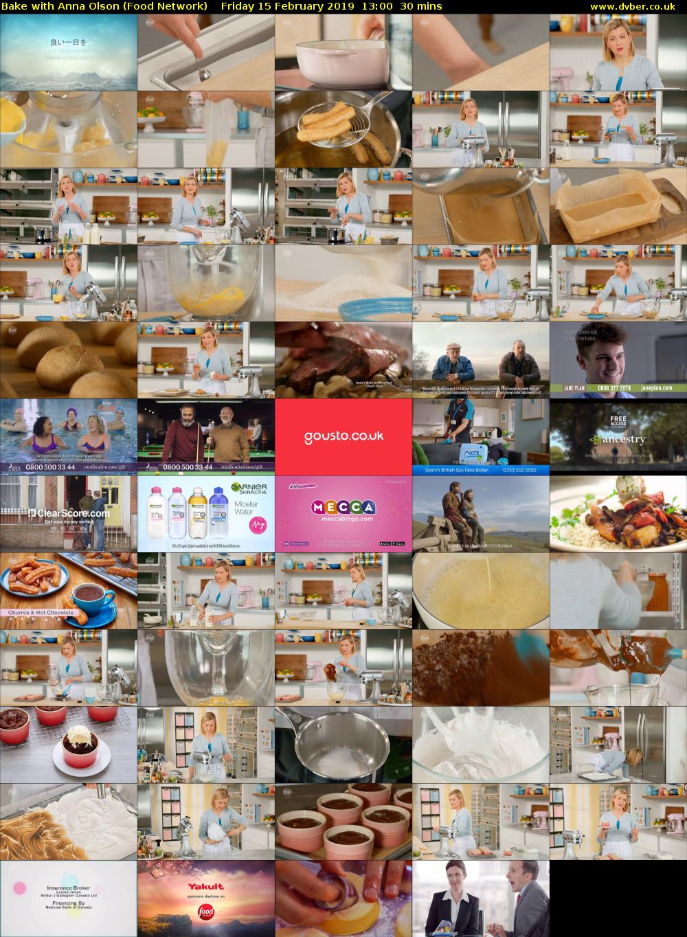 Bake with Anna Olson (Food Network) Friday 15 February 2019 13:00 - 13:30